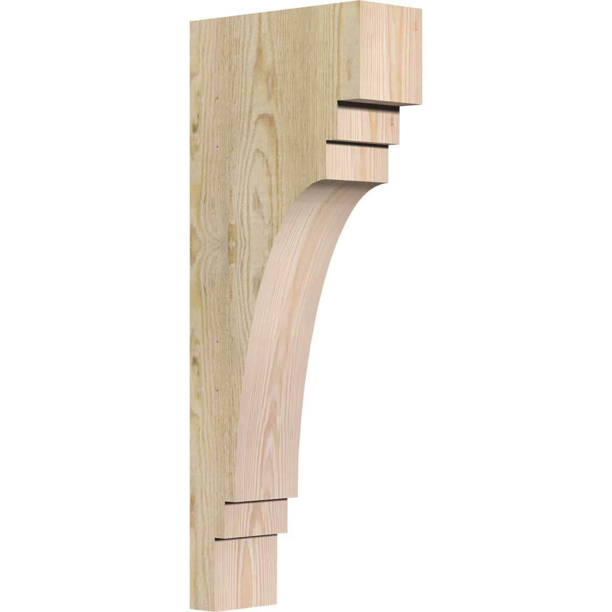 Ekena Millwork COR04X10X26PEC00RDF 4-in x 10-in x 26-in Pescadero Unfinished Douglas fir Wood Paintable/Stainable Corbel