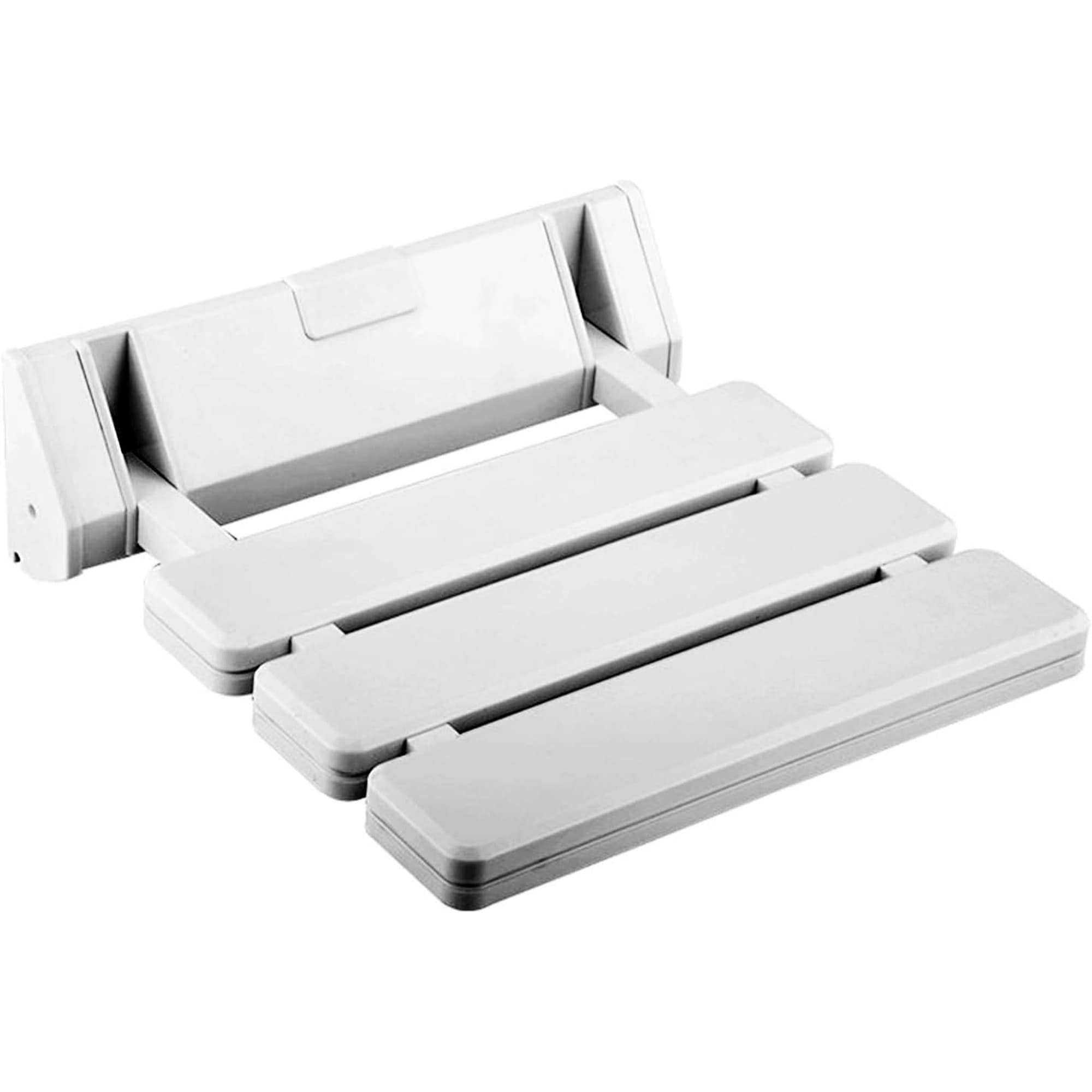 Numhew 12.6in W 1-Drop-Leaf White Folding Shower Seat