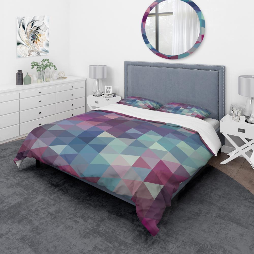 Designart BED19110-T 3 -Piece Blue Twin Duvet cover Set