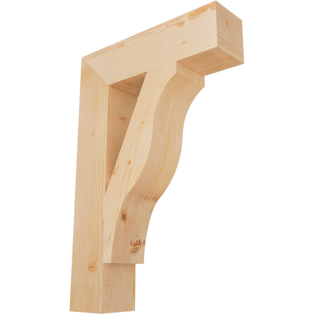 Ekena Millwork BKT06X24X36FST05SDF Funston Block Smooth 5-1/2-in x 24-in x 36-in Douglas fir Brown Wood Standard bracket
