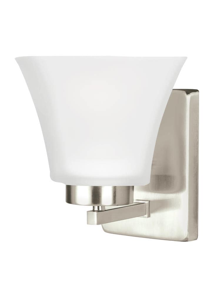 Generation Lighting 4111601-962 Bayfield 5-in W 1 -Light Brushed Nickel Transitional Wall Sconce