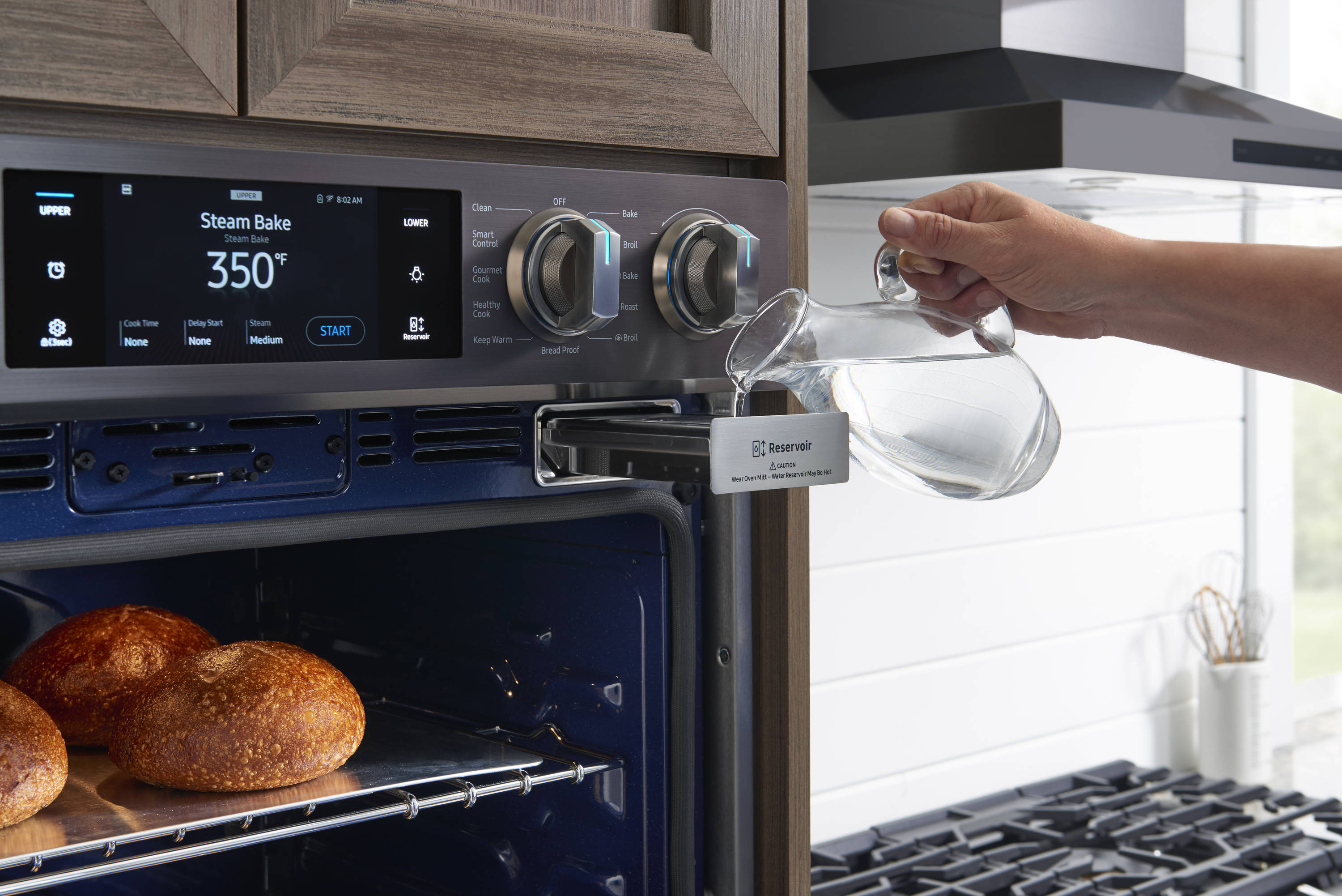 Samsung Steam Cook with Flex Duo 30-in Self-cleaning Multi-fan European Element Double Electric Wall Oven (Fingerprint Resistant Black Stainless Steel) in the Double Electric Wall Ovens department at Lowes.com