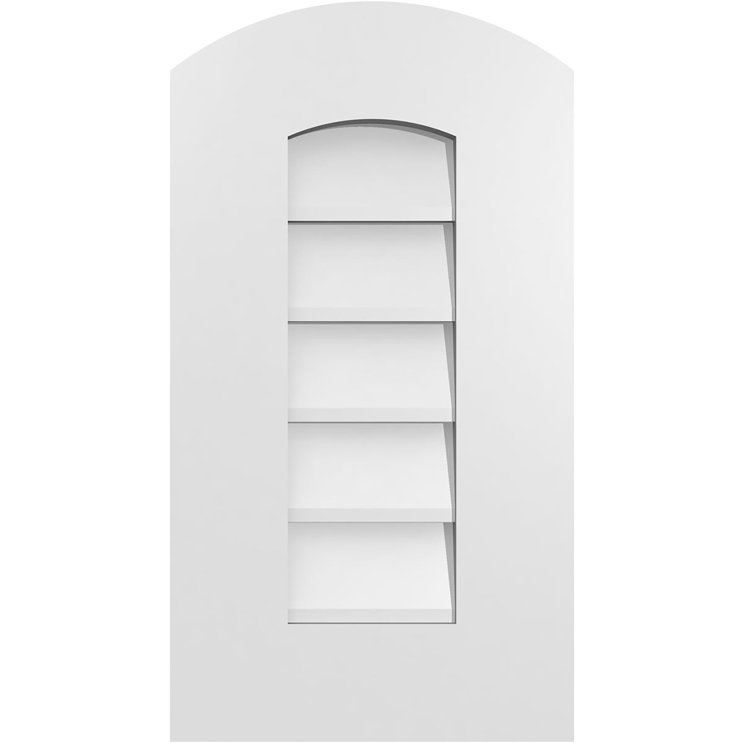 Ekena Millwork GVPAR12X2201SN 12-Inches x 22-Inches Off-white Round top PVC Gable Louver Vent