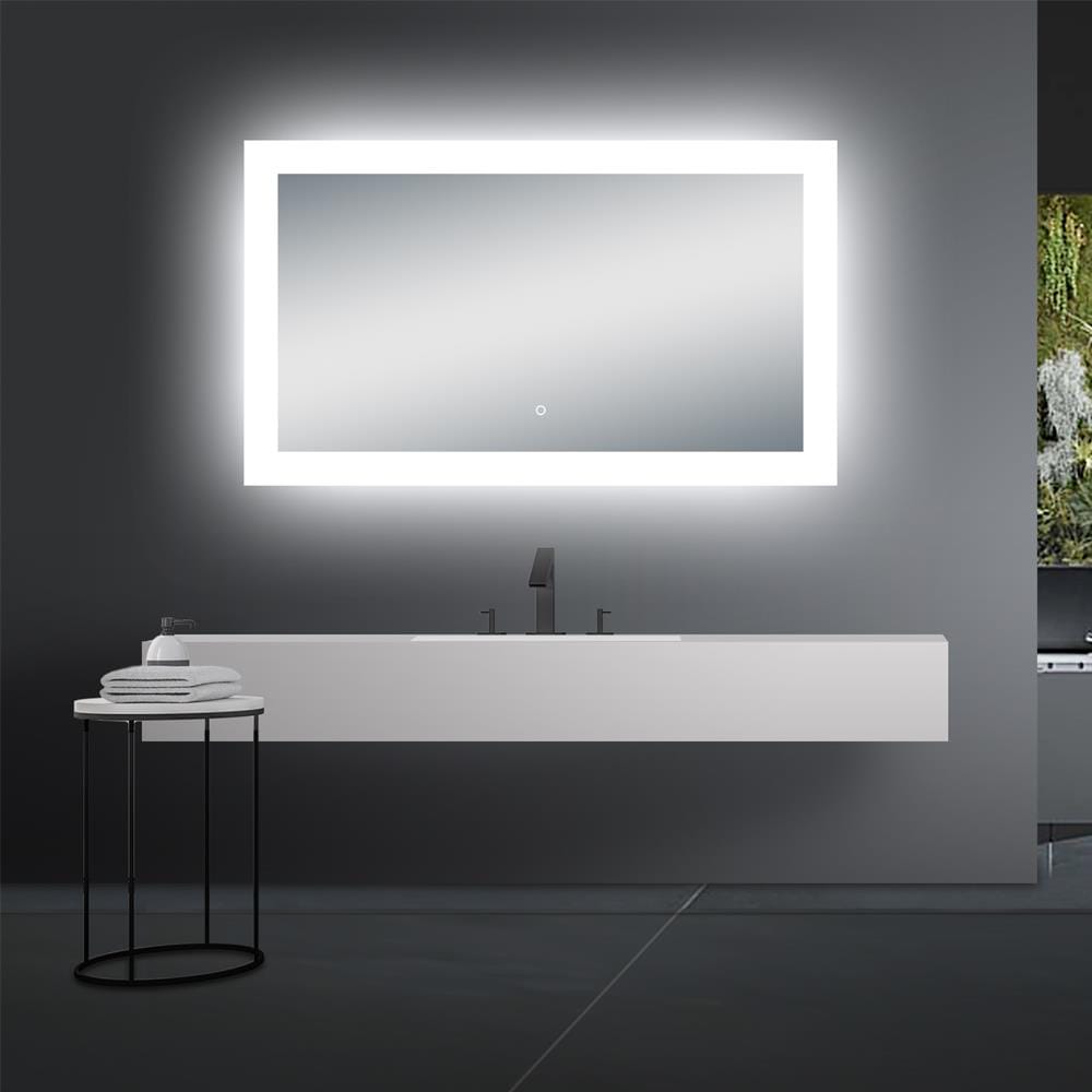 Callista 48" Brushed Aluminum Frameless LED Vanity Mirror