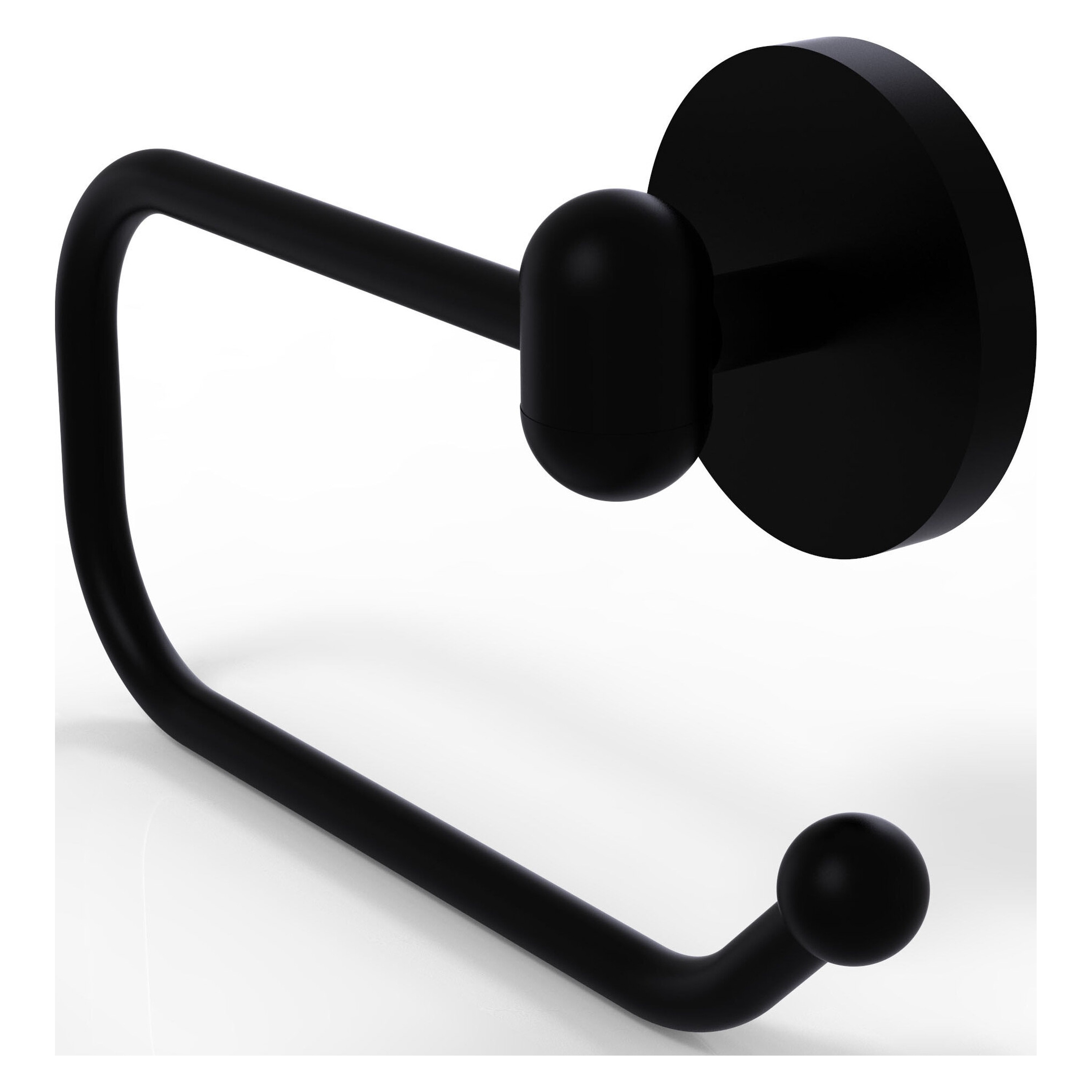 Allied Brass TA-24E-BKM Tango Matte Black Wall mount Single post Toilet Paper Holder 1 -Rolls with Storage