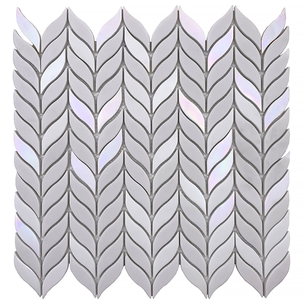 Apollo Tile APLVRE8813ASMPL Sample - Alabaster White Blue 12-in x 12-in Matte Glass Patterned Floor and Wall Tile