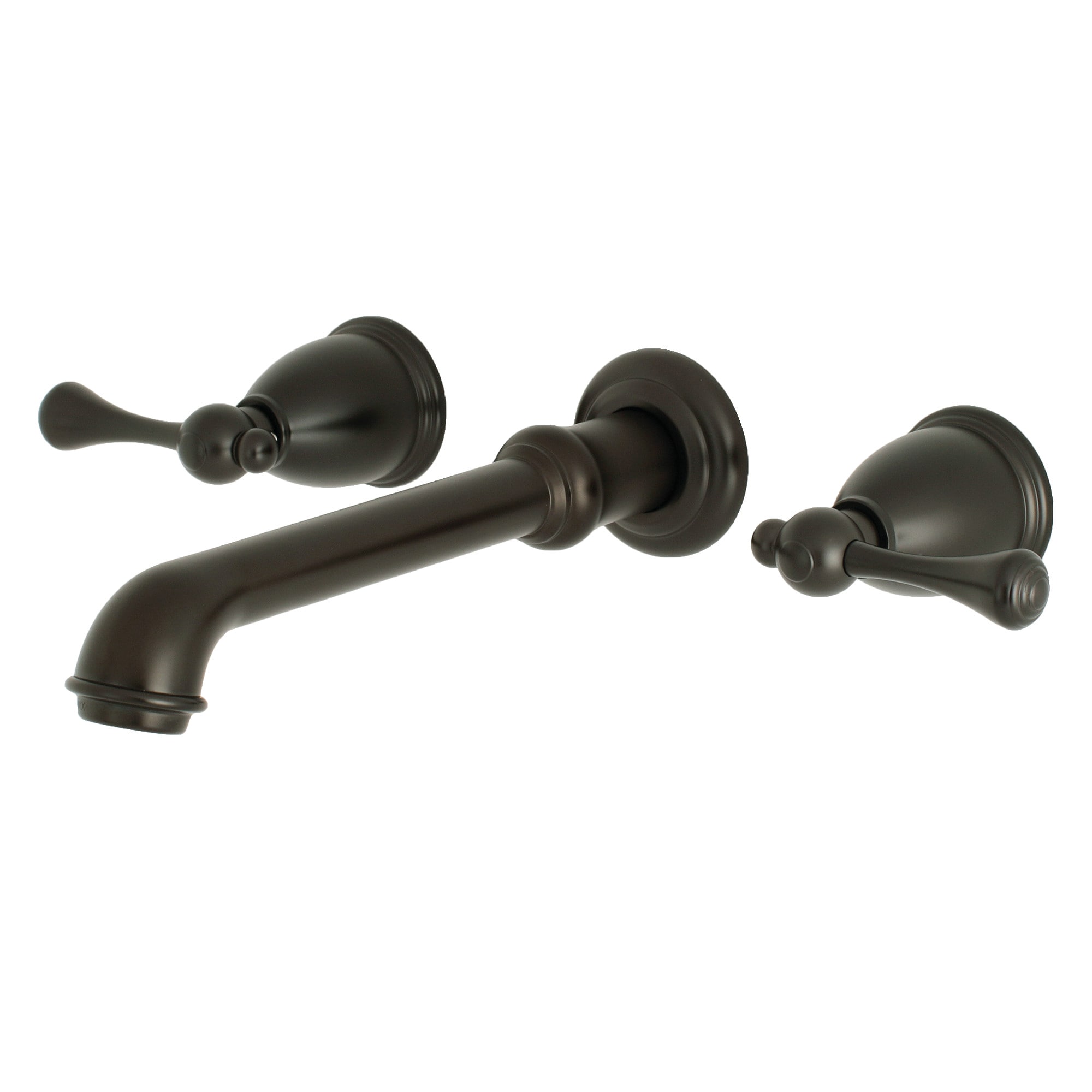 Kingston Brass WLKS7125BL English Country Oil-rubbed bronze Wall-mount 2-handle High-arc Residential Handle Bathroom Sink Faucet