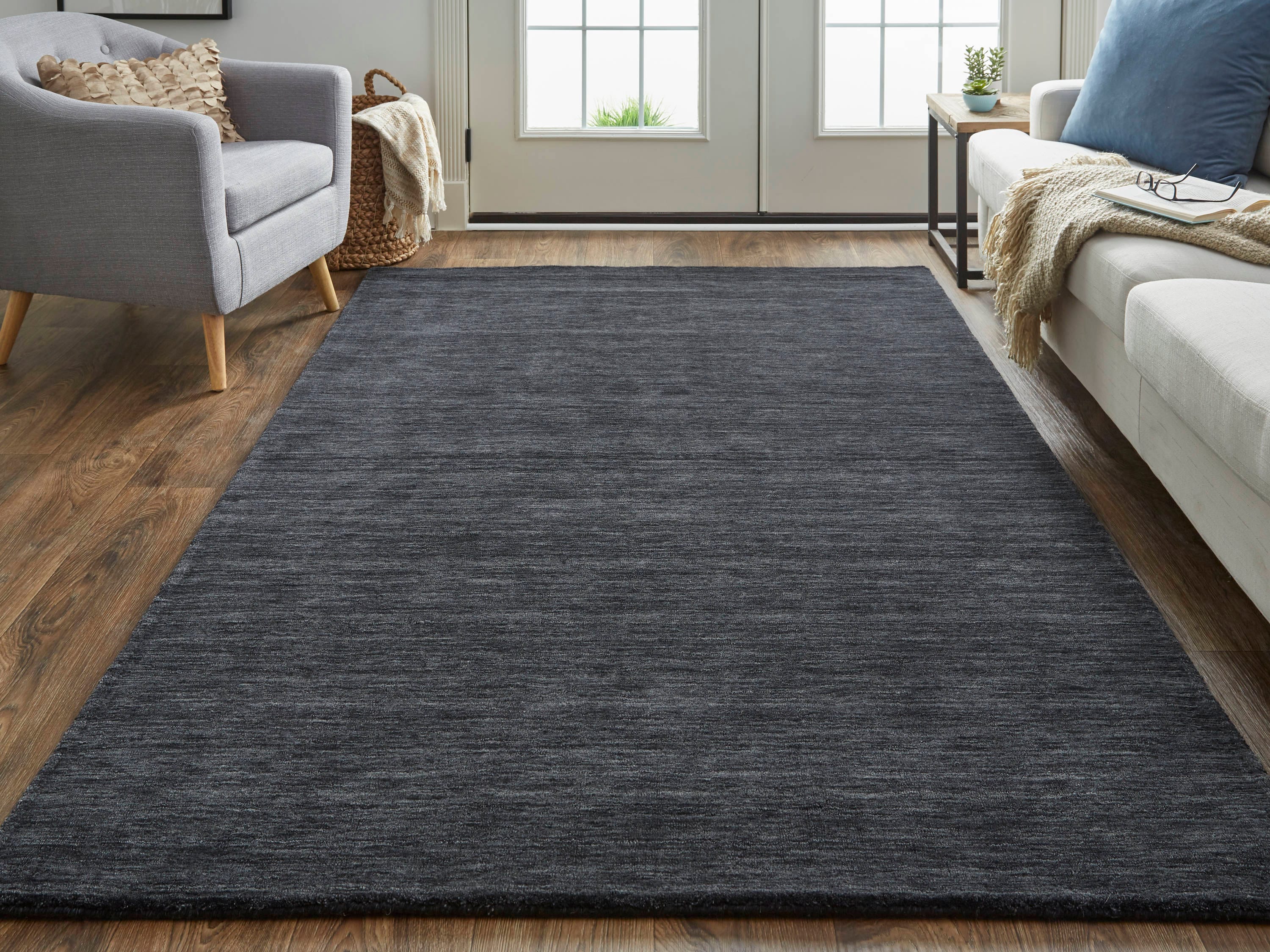 CAROMIO 5' x 8' Living Room Large Area Rug Washable Rugs for Bedroom  Non-Slip Carpet, 1 Piece, Dark Grey