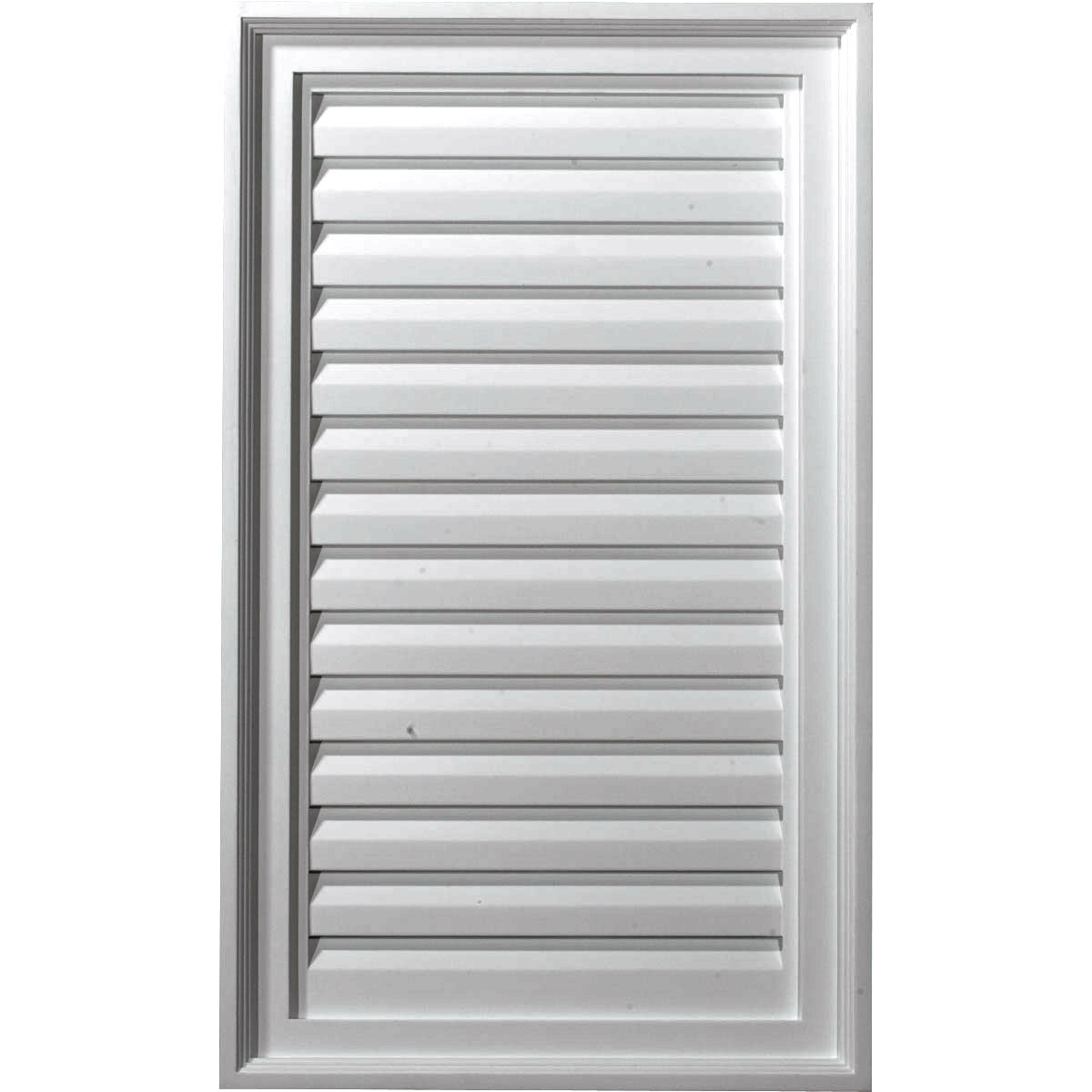 Ekena Millwork GVVE18X28D 14-in x 34-in White Round top Urethane Gable Louver Vent