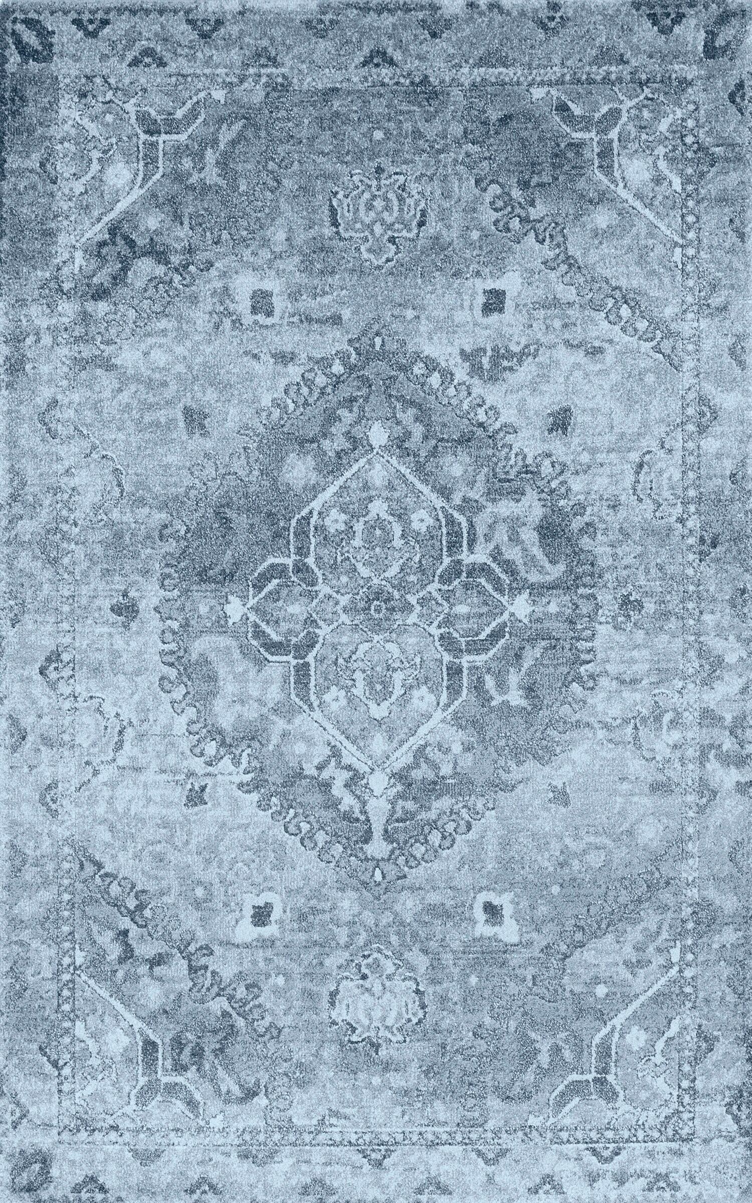 Addison Rugs OSWI39BL5X8 Wellington 5 x 8 (ft) Polypropylene Blue Rectangular Indoor Distressed/Overdyed Farmhouse/Cottage Area rug