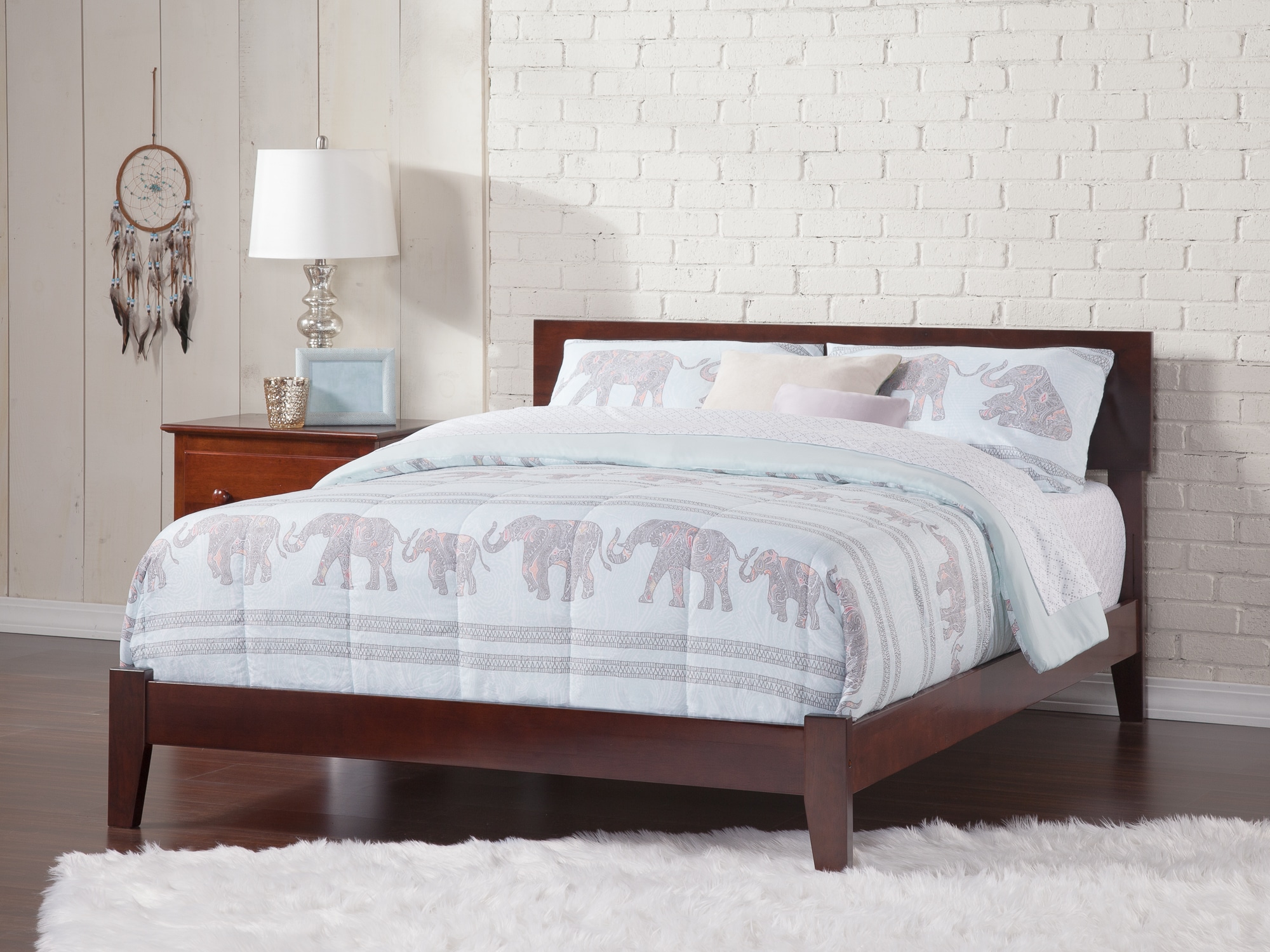 AFI Furnishings AR8141034 Orlando Walnut Queen Wood Bed frame Bed