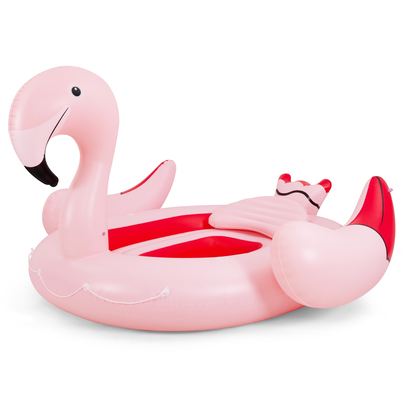 Slickblue D-CO-SU37801PN Flamingo Floating Island - 10.5-Ft PVC Inflatable Lounger for Pool or Beach – Pink