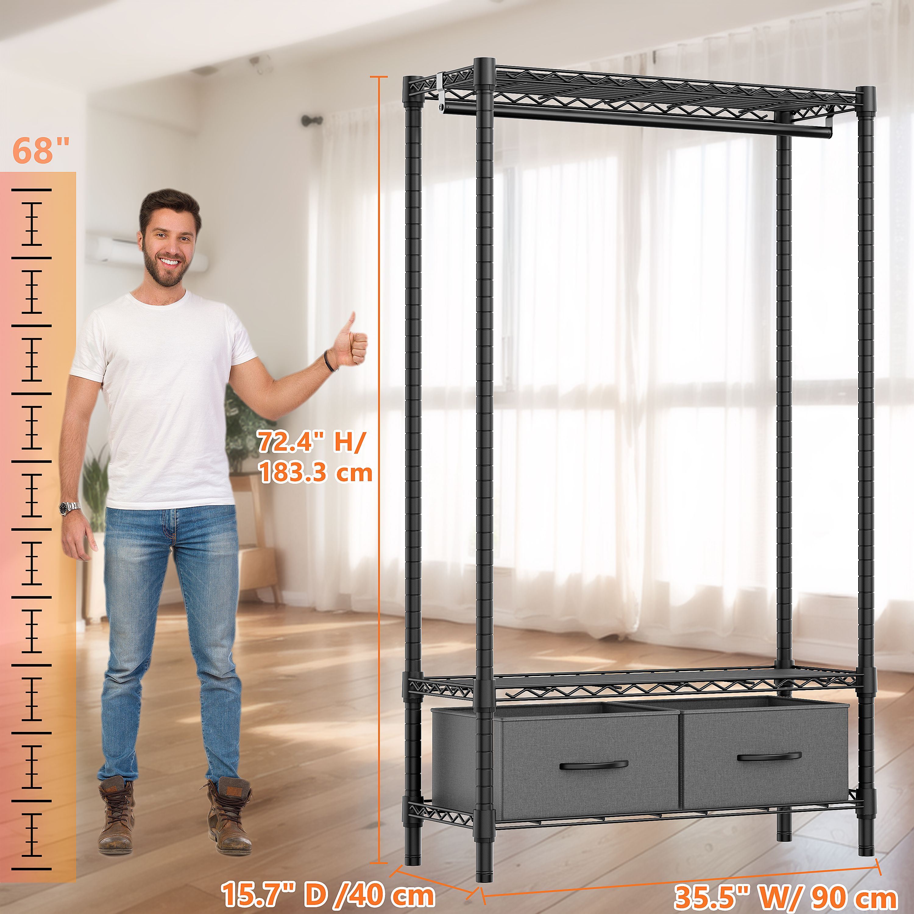JUSHUA HXY-7HDD77 Garment-Racks - View #3