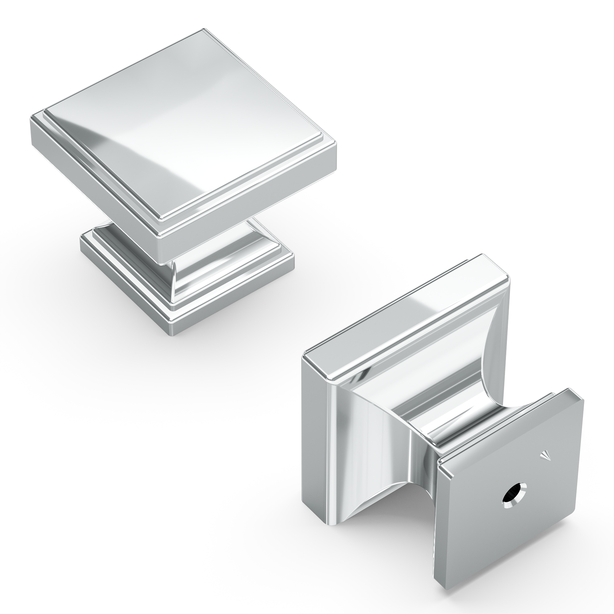 Belwith Keeler B077460-CH Brownstone Chrome Square Transitional Cabinet Knob