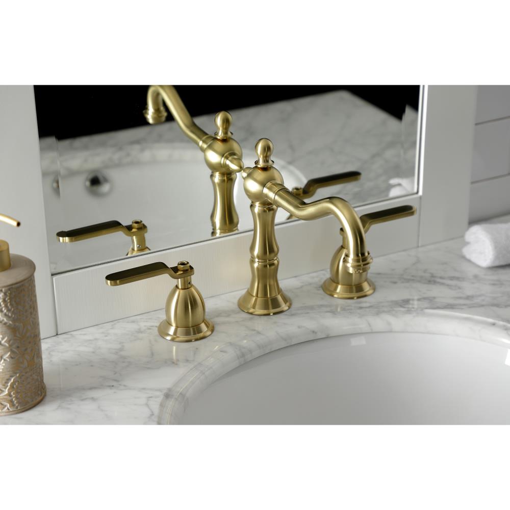 Whitaker 8 inch Widespread 2-Handle Bathroom Faucet in Antique Brass