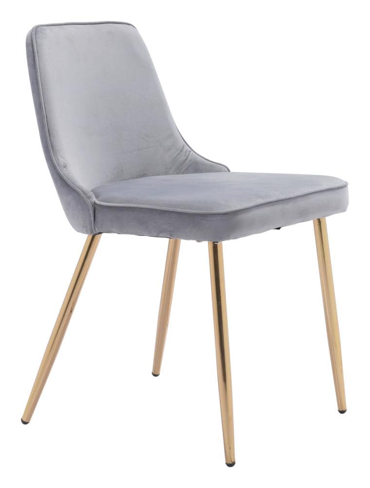 Zuo Modern 101081 Set of 2 Merritt Contemporary/Modern Polyester/Polyester Blend Upholstered Dining side chair ( Metal Frame )