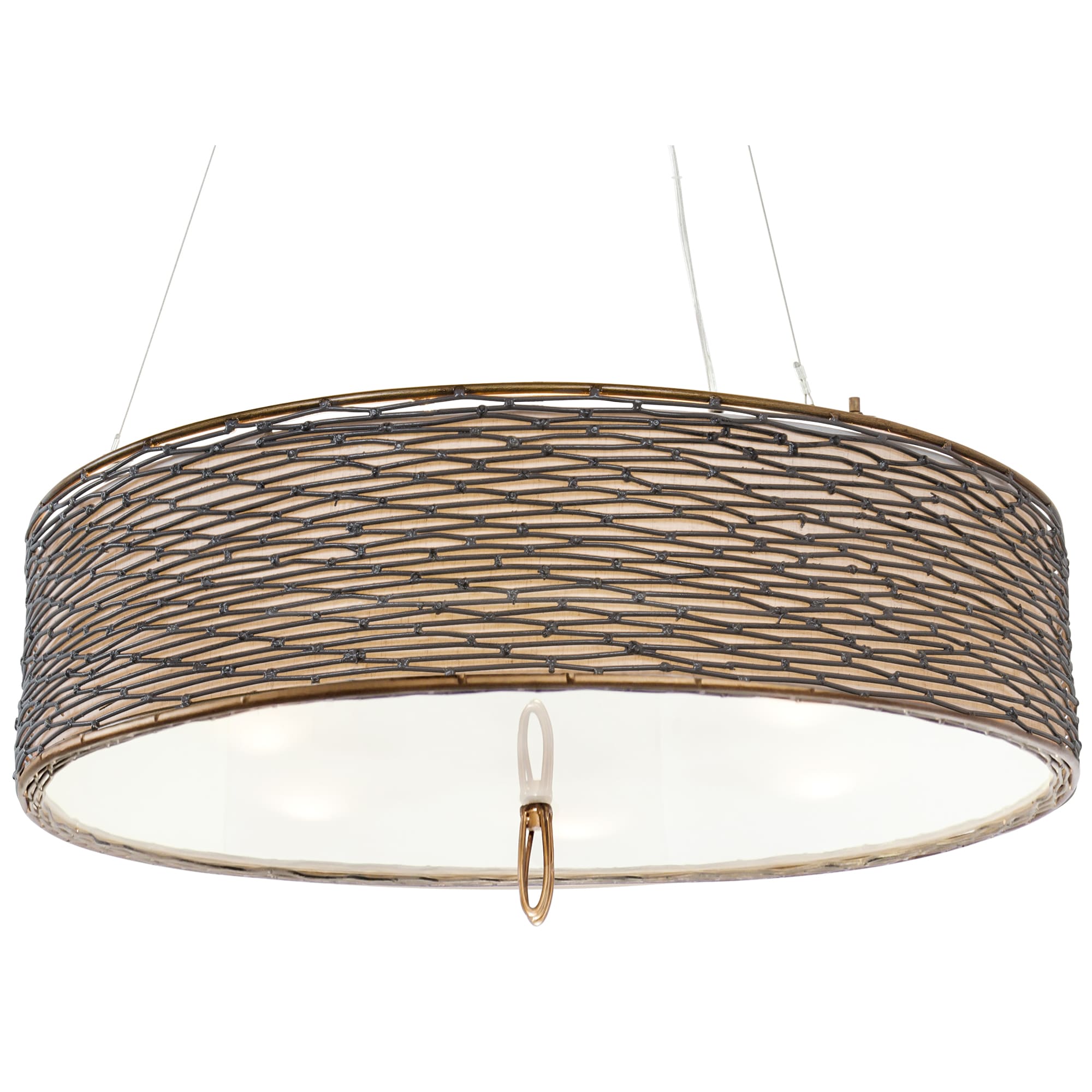 Varaluz 247P05HO Flow 5-Light Hammered Ore Transitional Drum Hanging Pendant Light