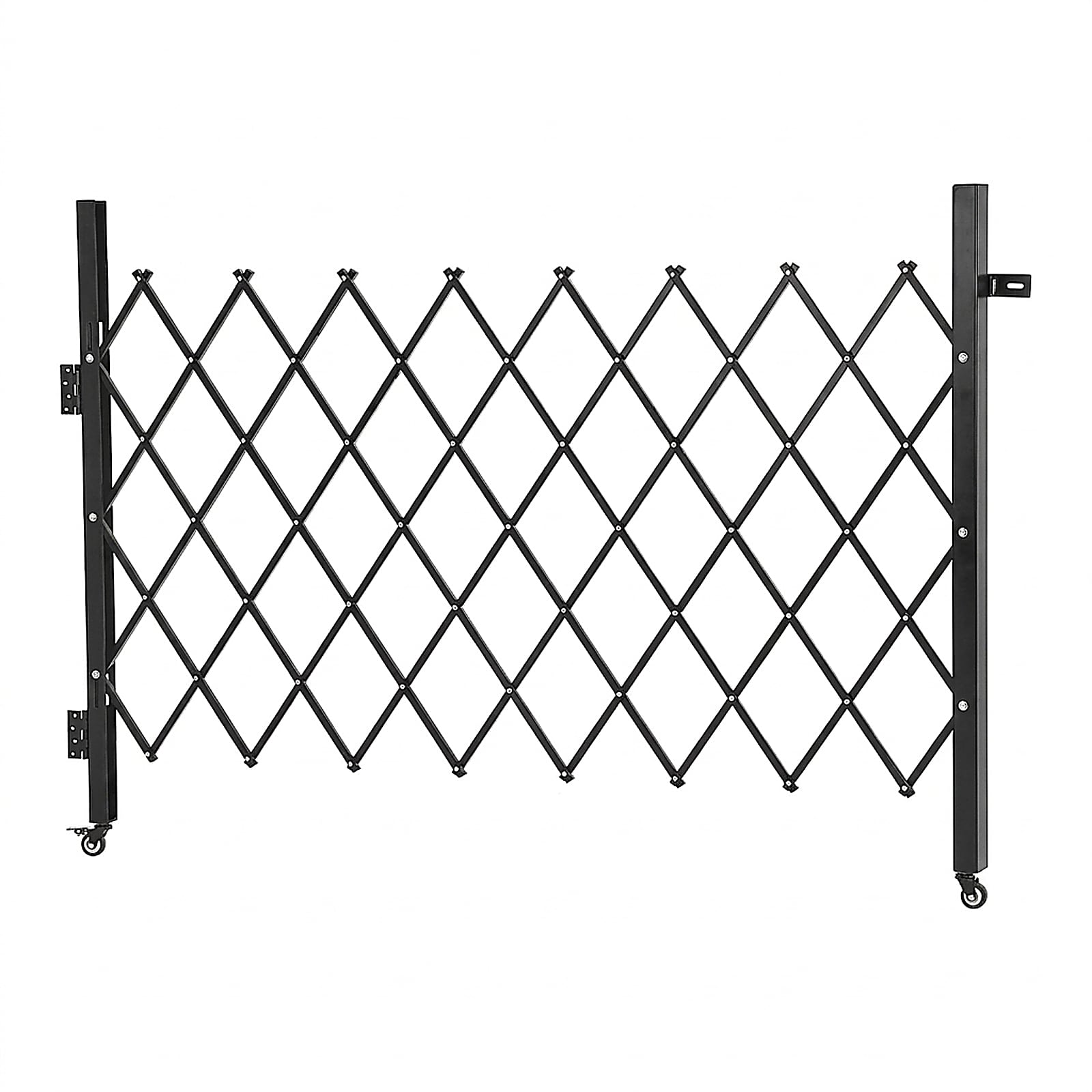 GIVIMO - Folding Security Scissor Gate 66.93 by 51.57-in Lockable Steel Retractable Gate with 360...