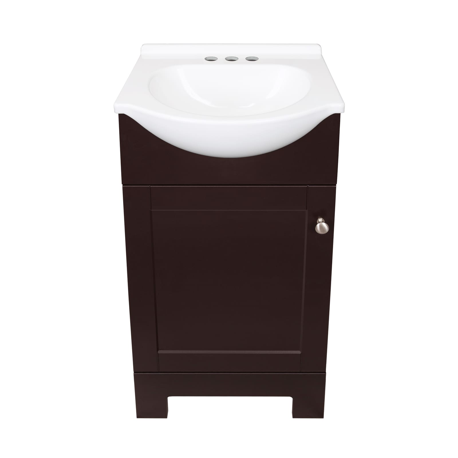 Euroco 18.07 inchw Bathroom Vanity with Sink,Bathroom Cabinet with 2 Doors & Drawer, White