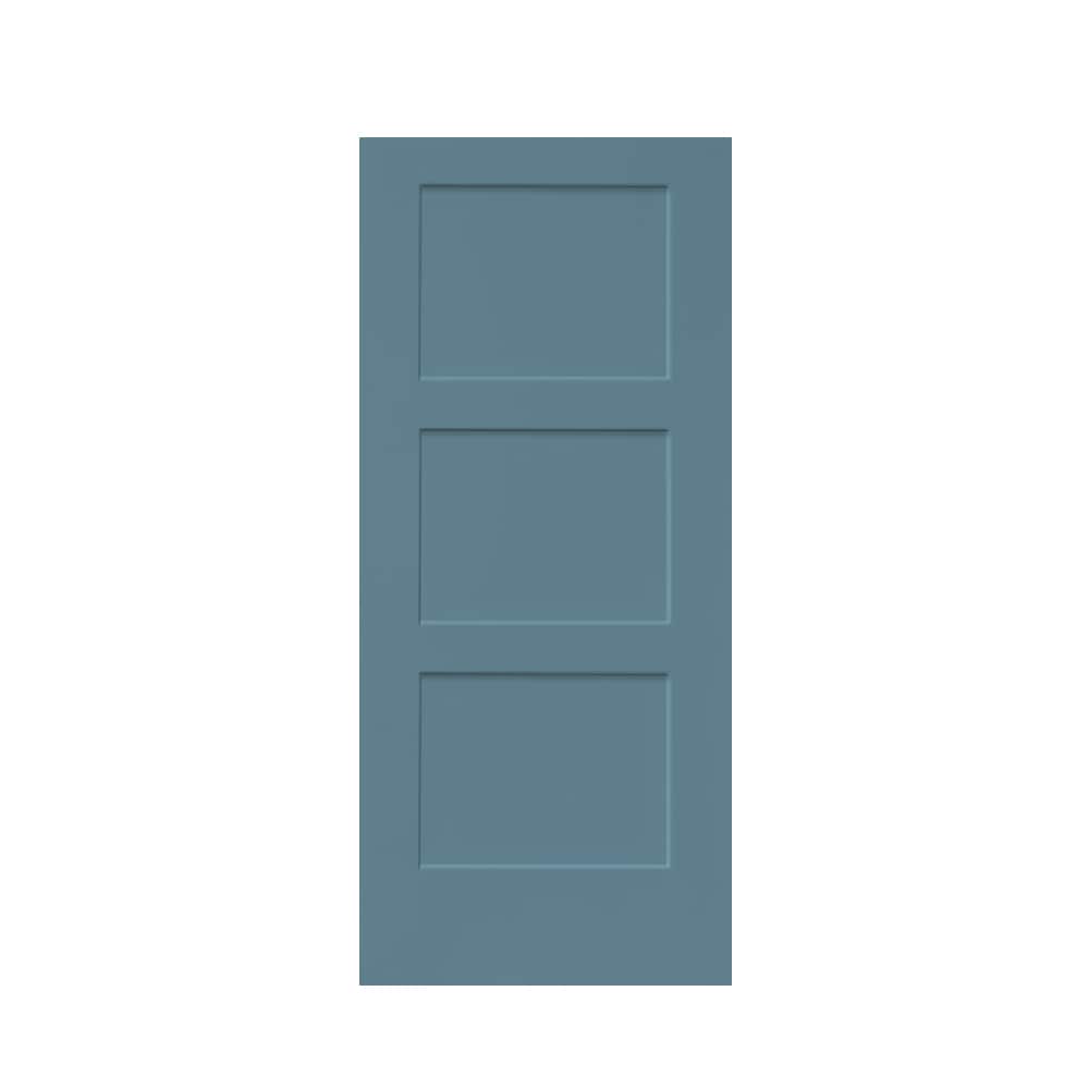 CALHOME DOOR-3PANEL-LS-30BP 30-in x 80-in Dignity Blue Stained MDF Hollow core Single Barn Door (Hardware Not Included)