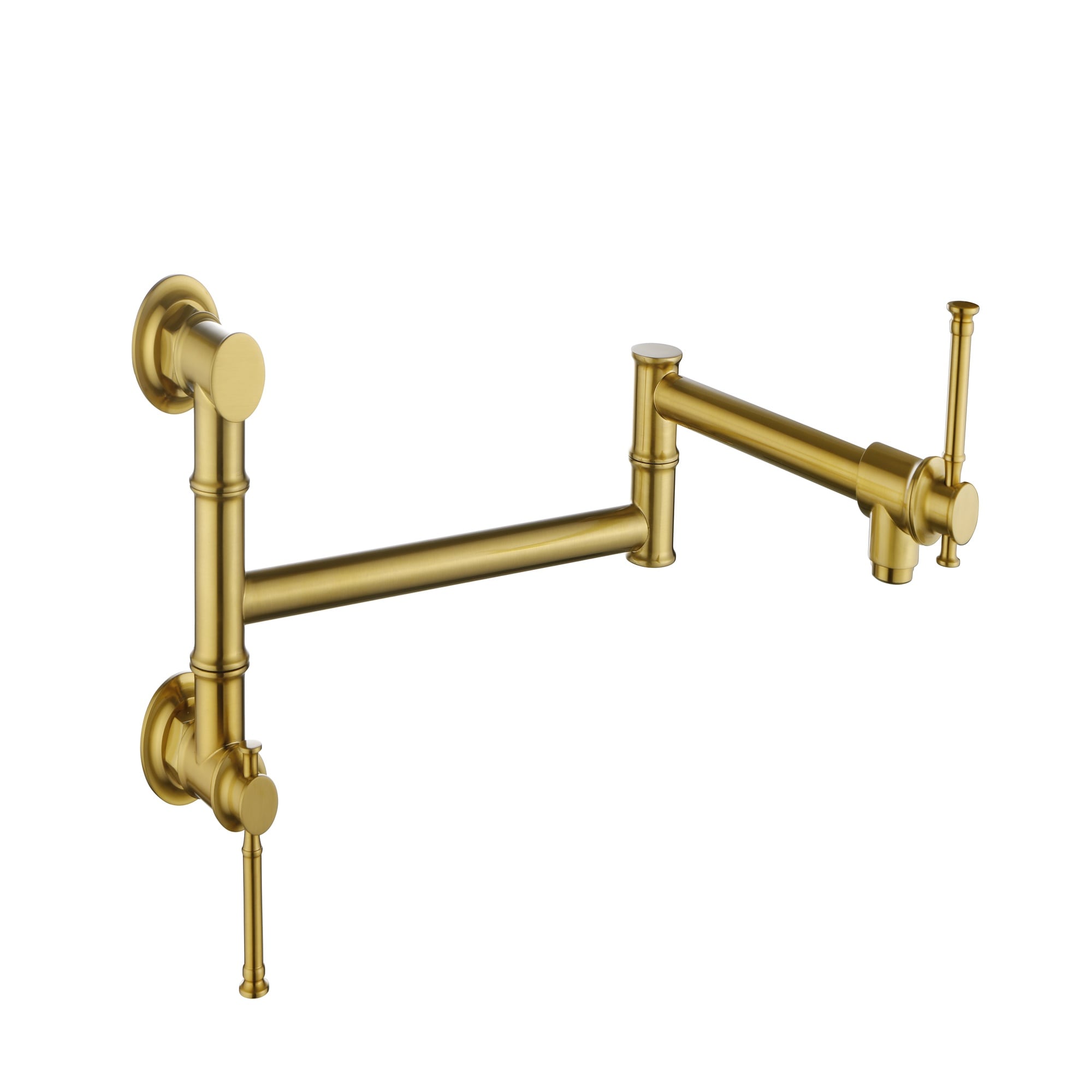 Vorene Wall-Mount Brass Pot Filler Faucet Two-Attachment Folding Swing Arm