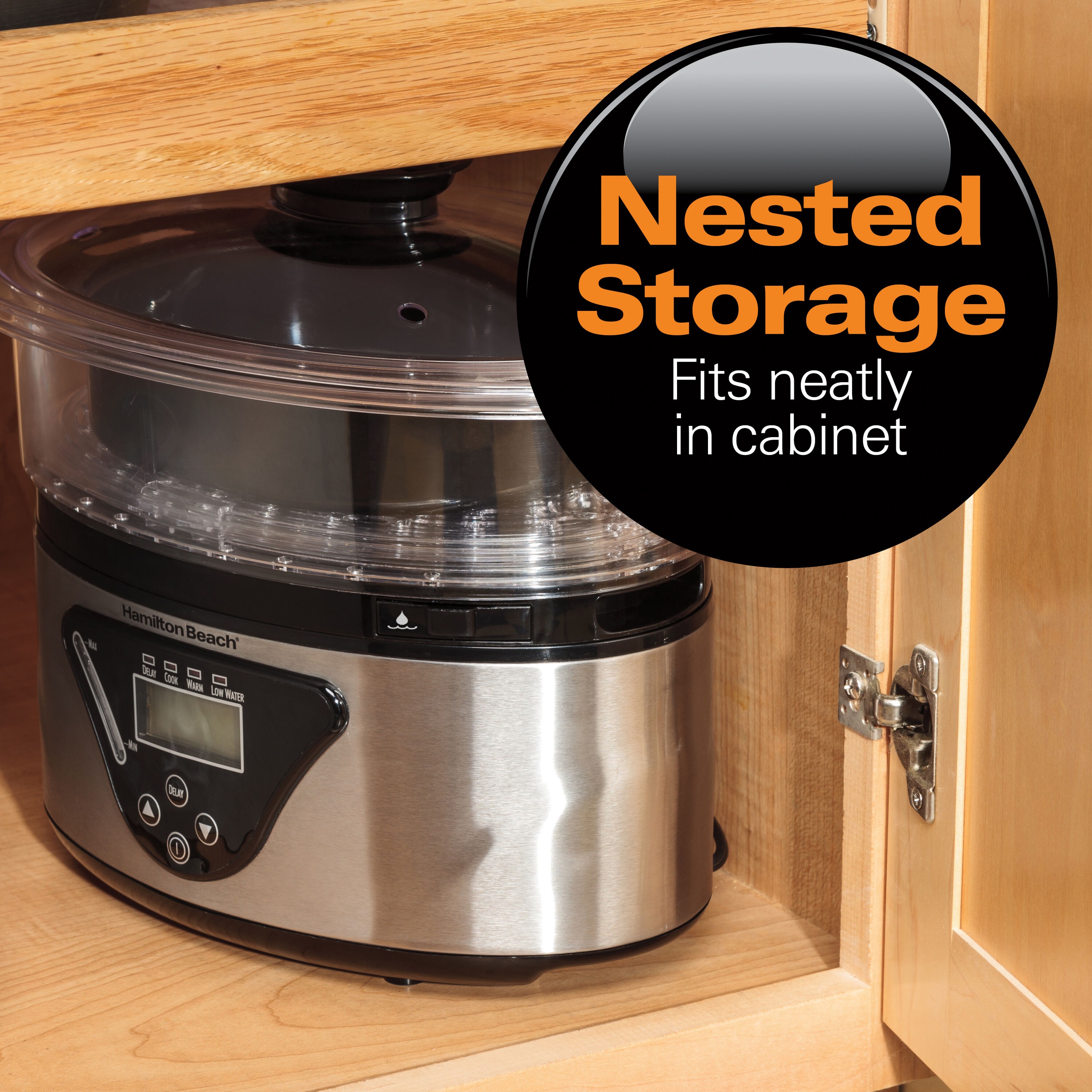 Hamilton Beach 5.5Quart 2Tier Programmable Food Steamer (Black) in