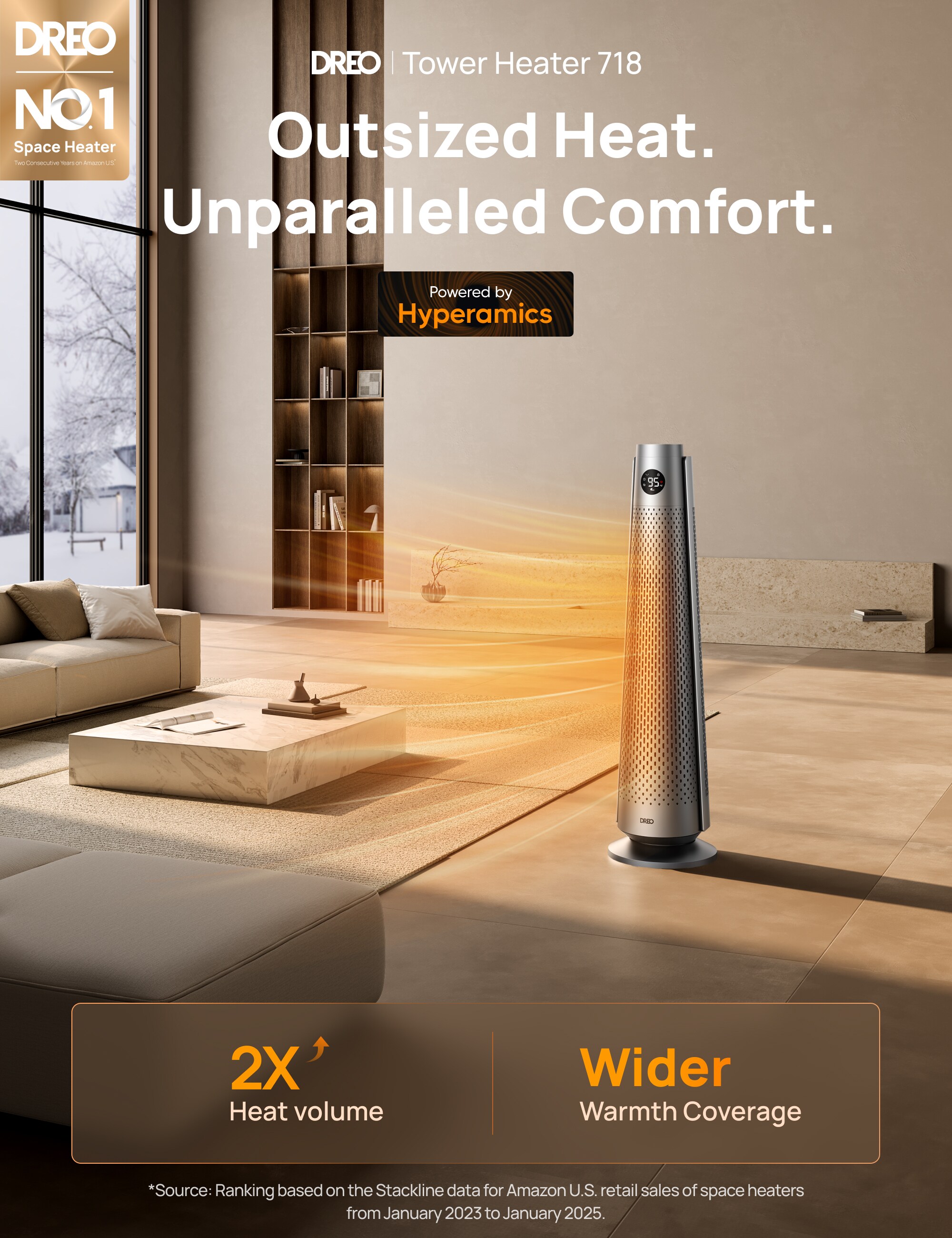 DREO DR-HSH008 BLACK Portable-Electric-Heat - View #2