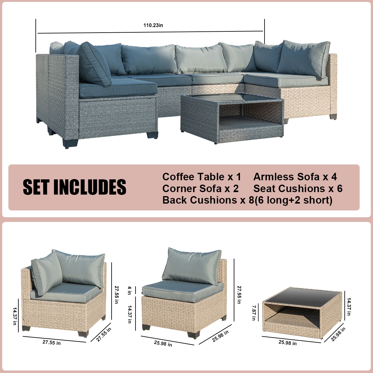 Direct Wicker DWS-W2775S00009 Patio-Conversation-Sets - View #2