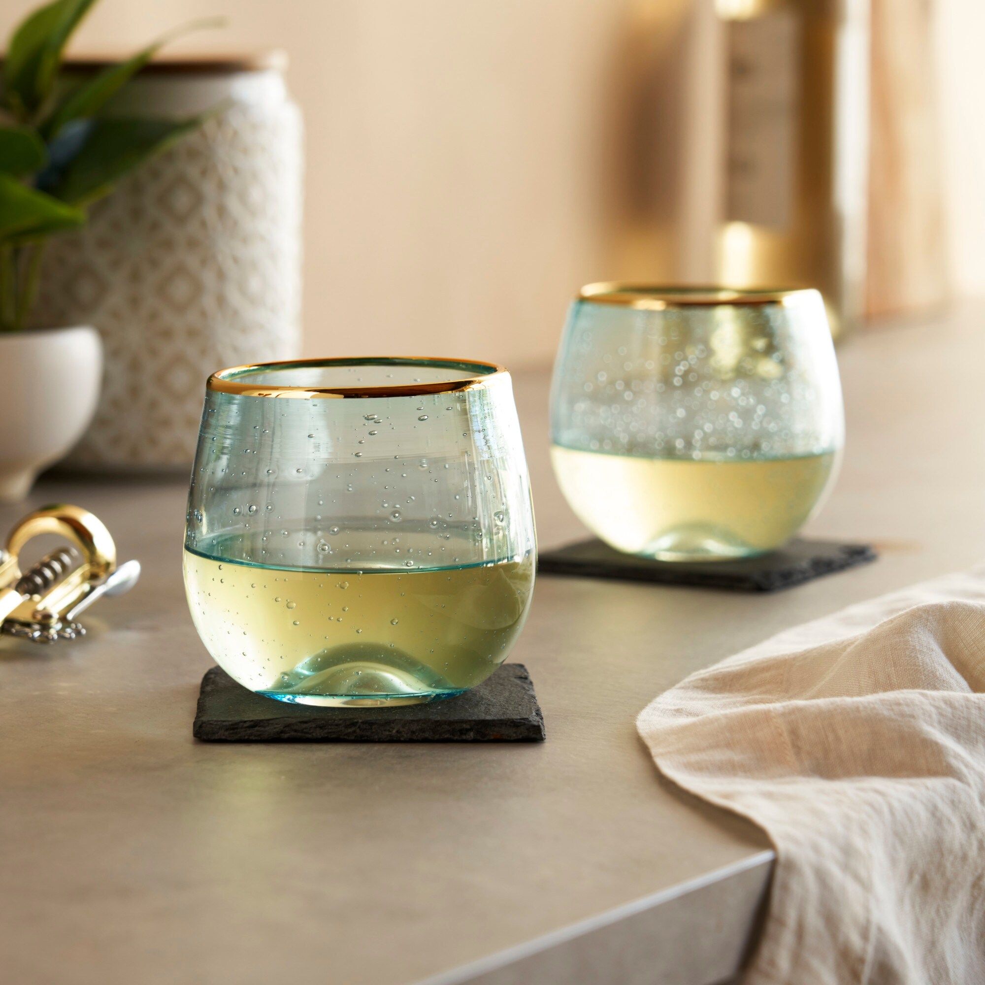 Twine Bubble Stemless Wine Glasses - Thumbnail 5