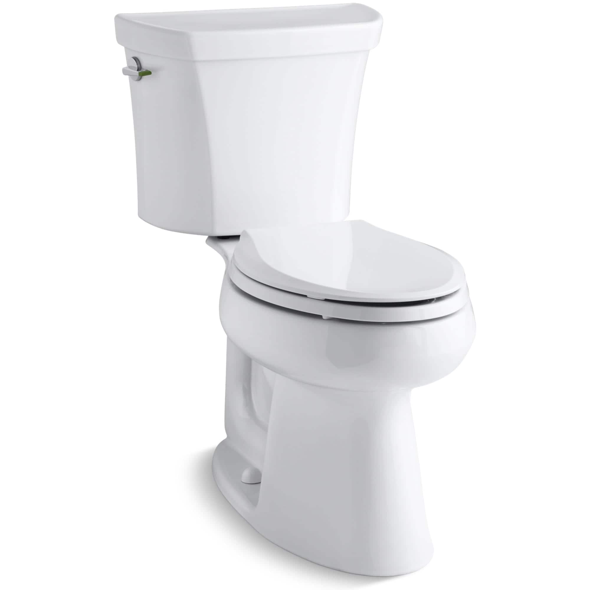 KOHLER K-3989-0 Highline White Dual Flush Elongated Chair height 2-piece Toilet 12-in Rough-In WaterSense 1.6 GPF