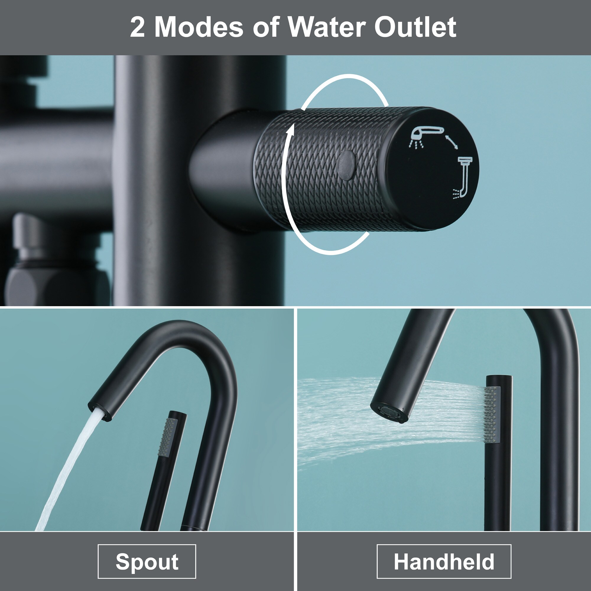 WELLFOR SMG-18013MB Roman-Tub-Faucets - View #11