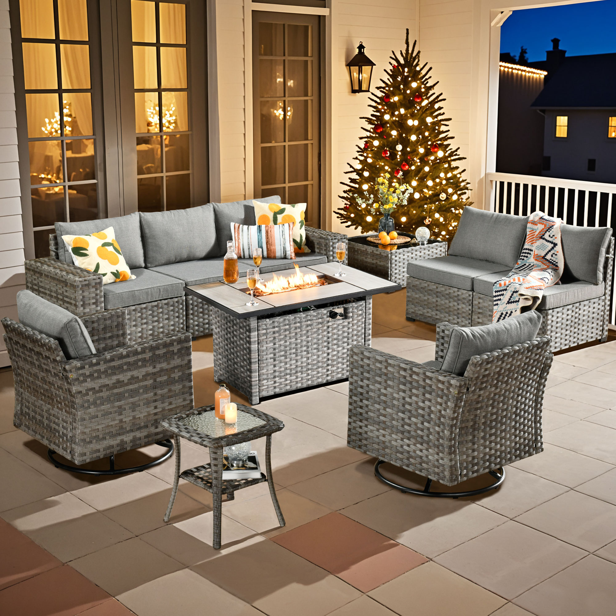 Pouuin SRFPYZBBR2-10 Patio-Conversation-Sets - View #10