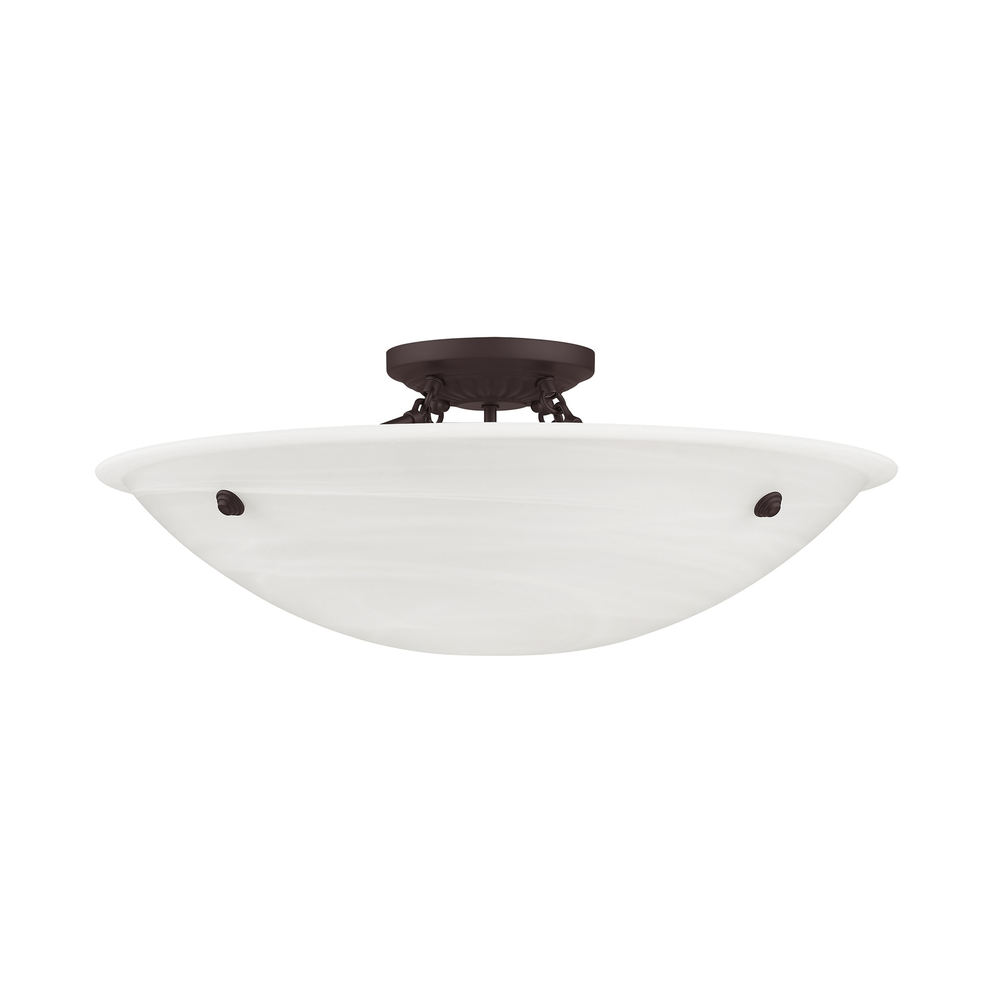 Oasis Bronze 24" Ceiling Mount with White Alabaster Glass