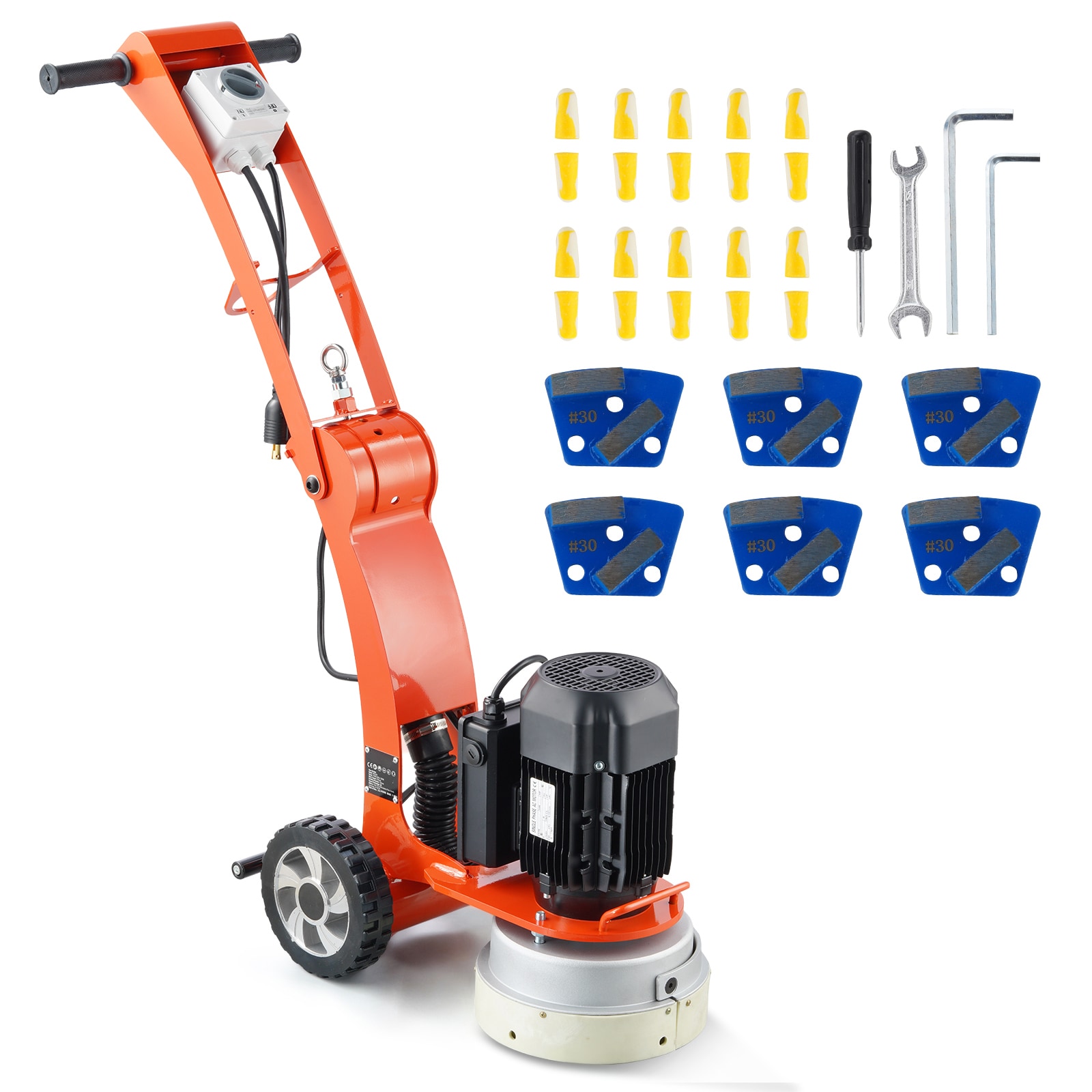 SVOPES 10inch Electric Concrete Floor Grinder 1.7HP Polisher 1300W Brushless Motor for Granite Marble Stones #SVOPESHNTSGJJ05644V1