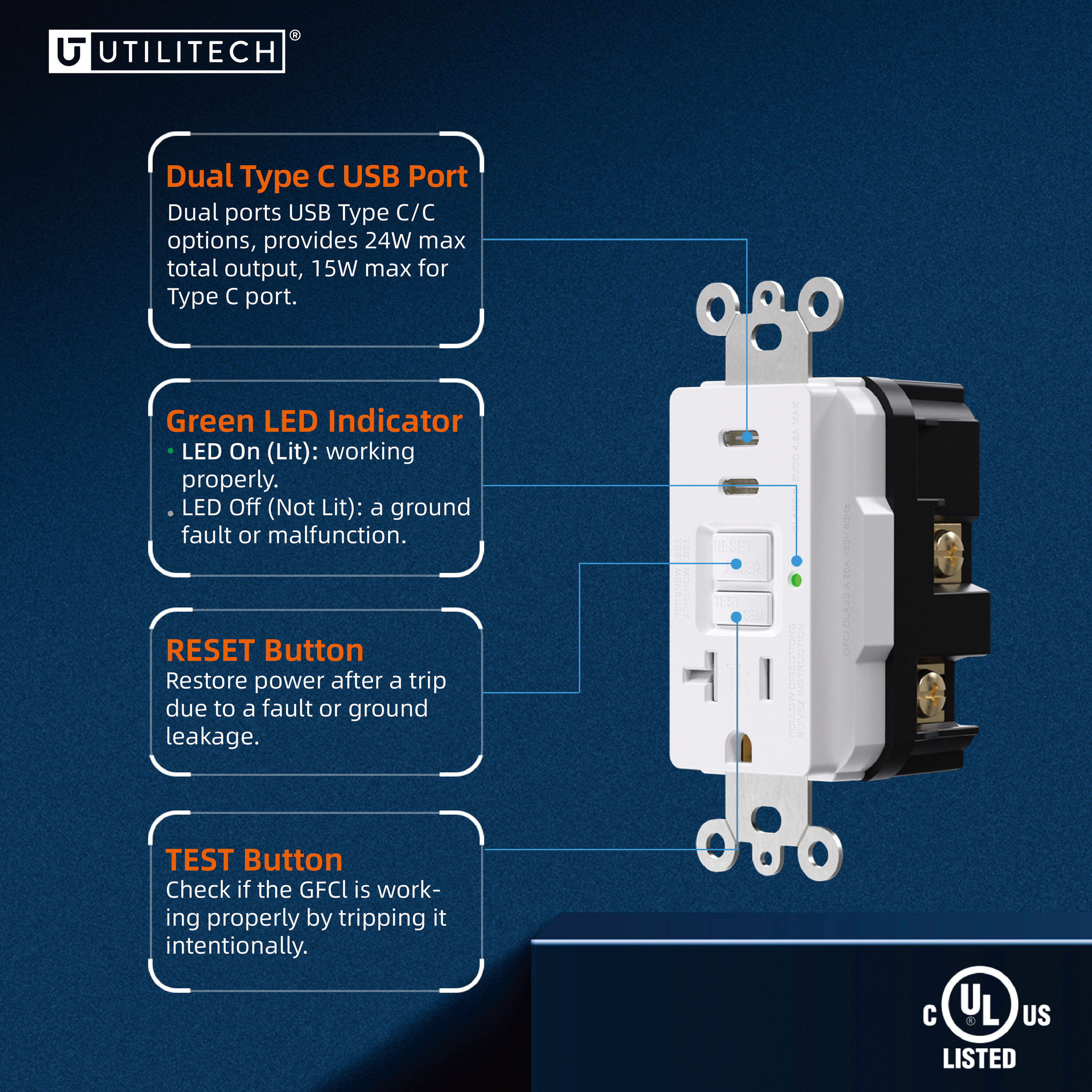 Utilitech LGR2320CCT1-WH receptacles - View #4