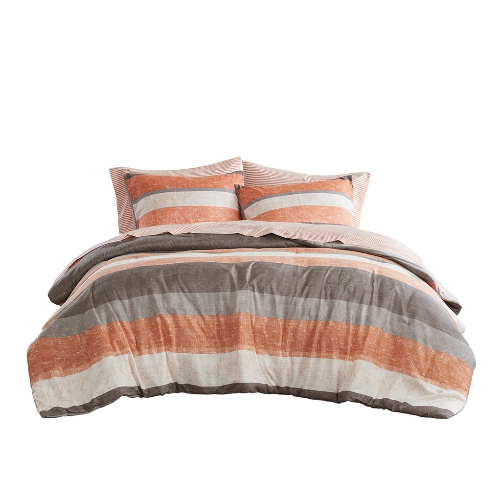 Gracie Mills 6701-01EPM Ware Striped Comforter Set with Bed Sheets
