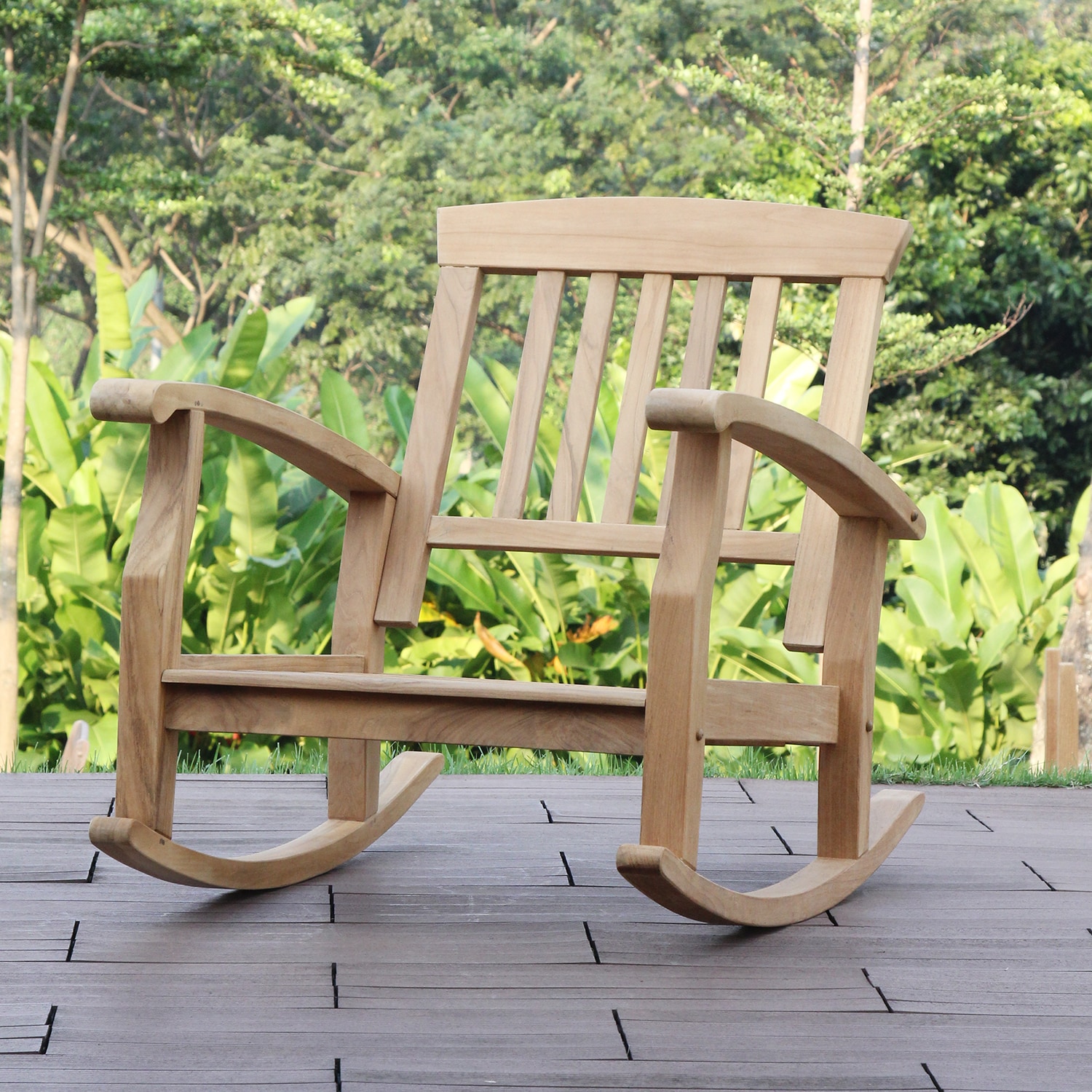 modern teak rocking chair