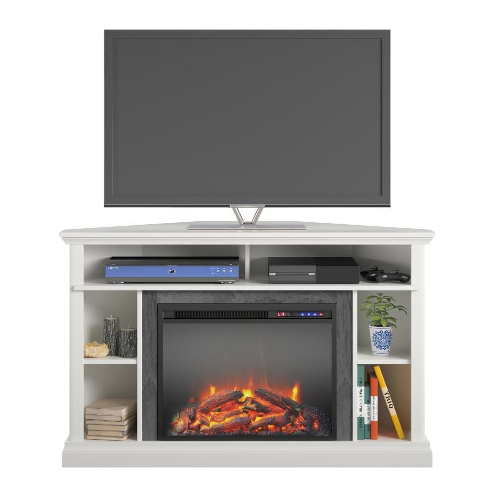 Ameriwood Home 47.625-in W White TV Stand with Fan-forced Electric Fireplace 1805013COM Sansujyuku sansujyuku.com