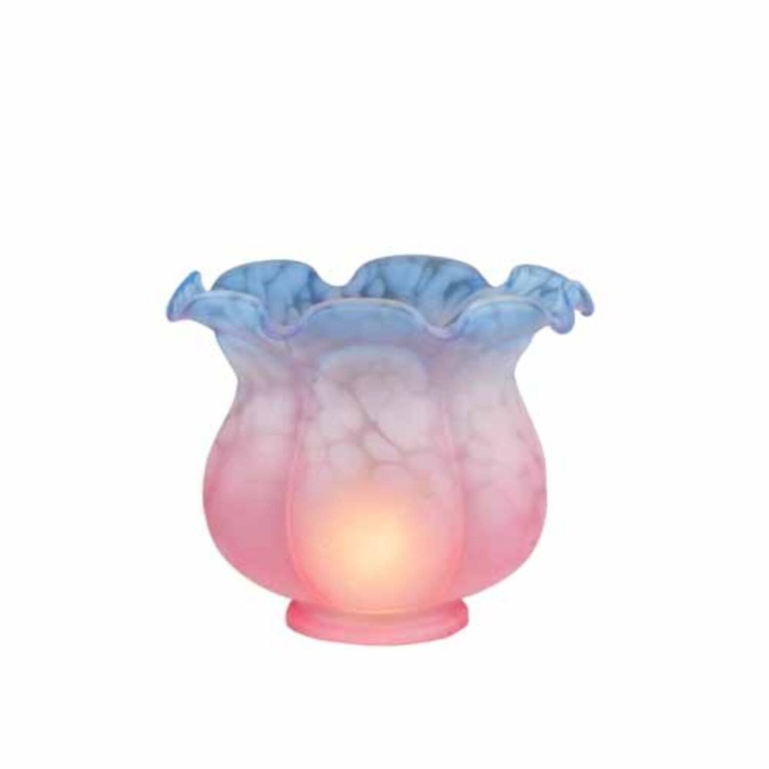 Meyda Tiffany Lighting 3.75-in x 5-in Blue/Pink Glass Bell Lamp Shade