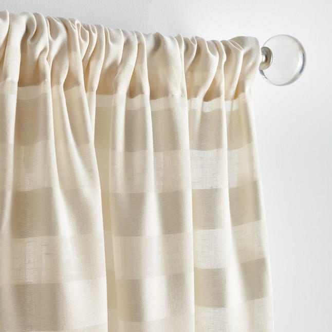 Martha Stewart 84-in Ivory Polyester Sheer Rod Pocket Curtain Panel ...