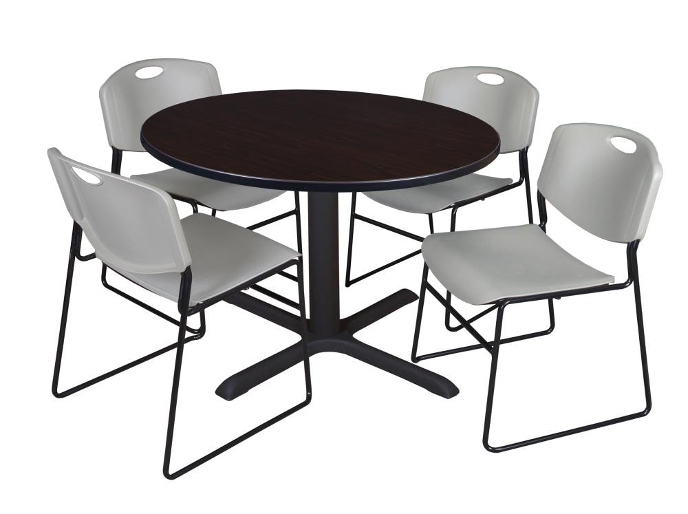 Regency TB48RNDMW44GY Breakroom Brown 4-Person Training Table (48-in W x 29-in H)