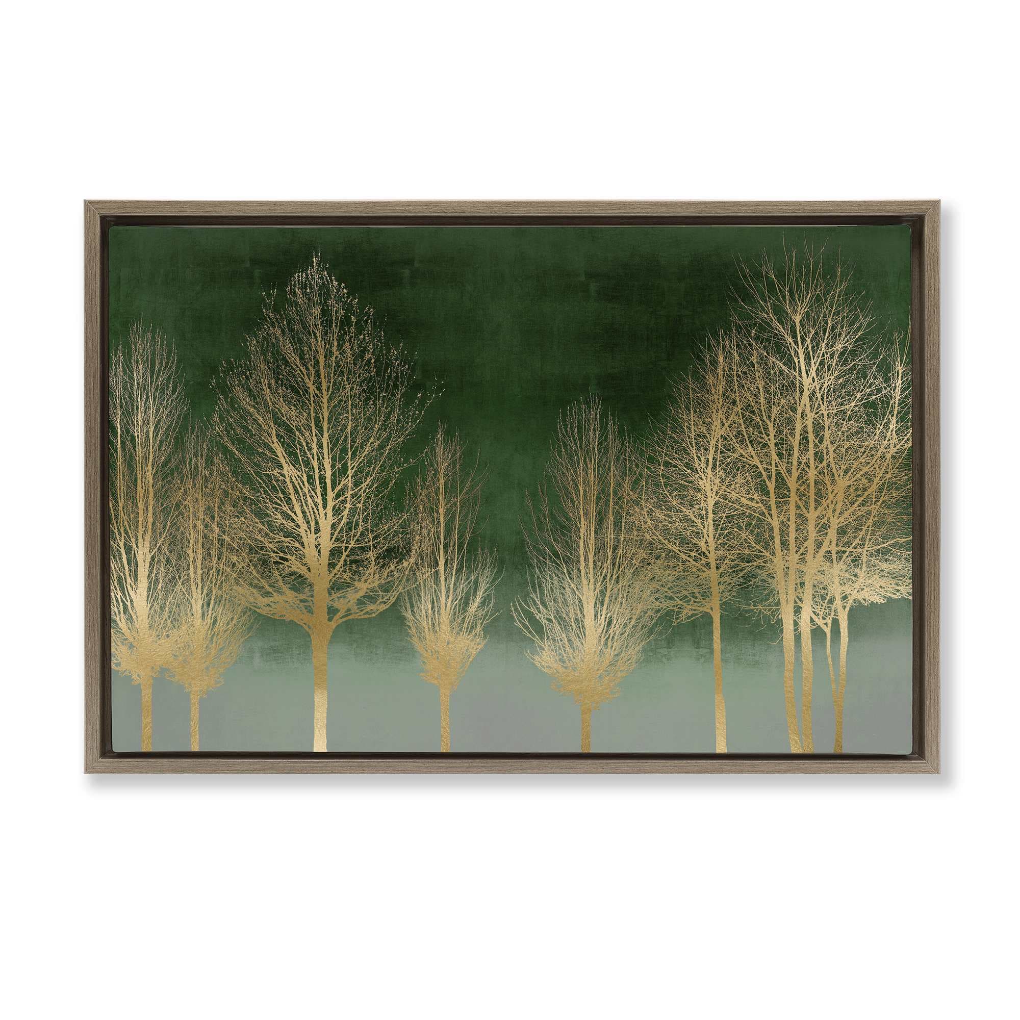 Stupell Industries BS-563-FFE-16X24 Gold Gradient Forest Floating Frame design by Kate Bennett
