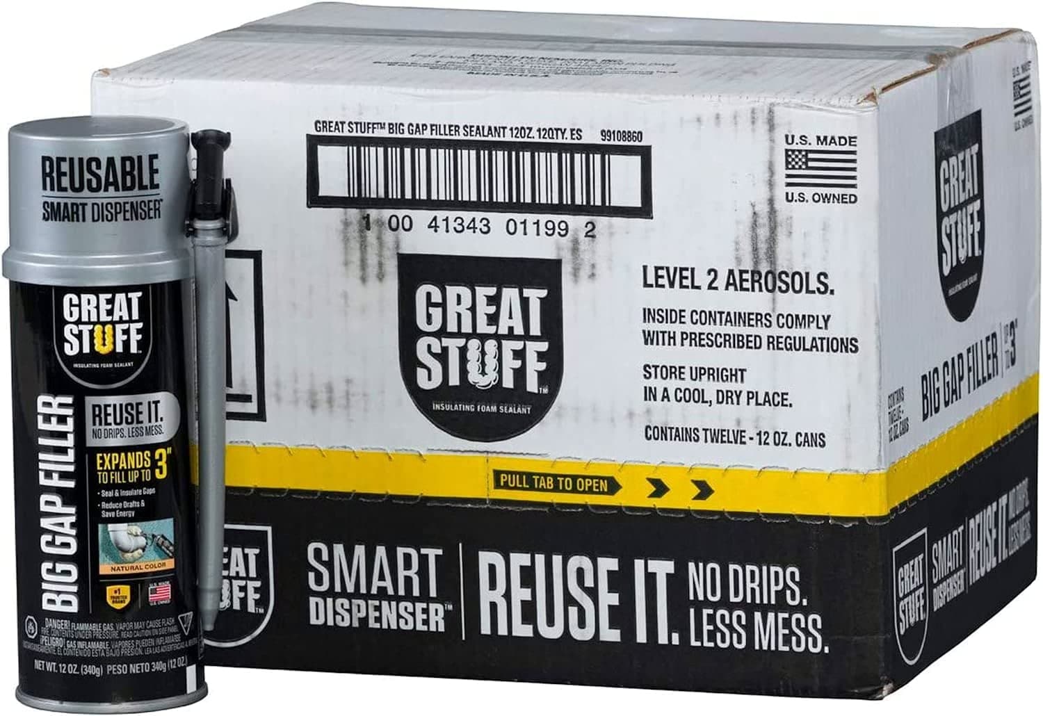 GREAT STUFF  Smart Dispenser Foam Sealant 12 Pack of 12 oz Cans (Model 99108860)