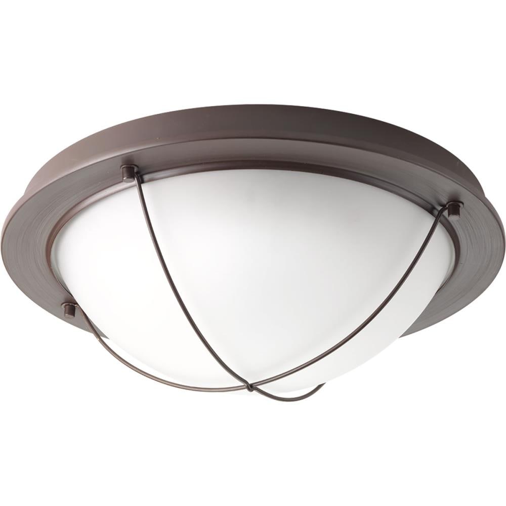 Progress Lighting P3659-2030K9 Portal LED 1-Light 14-in Antique Bronze LED Flush Mount Light ENERGY STAR