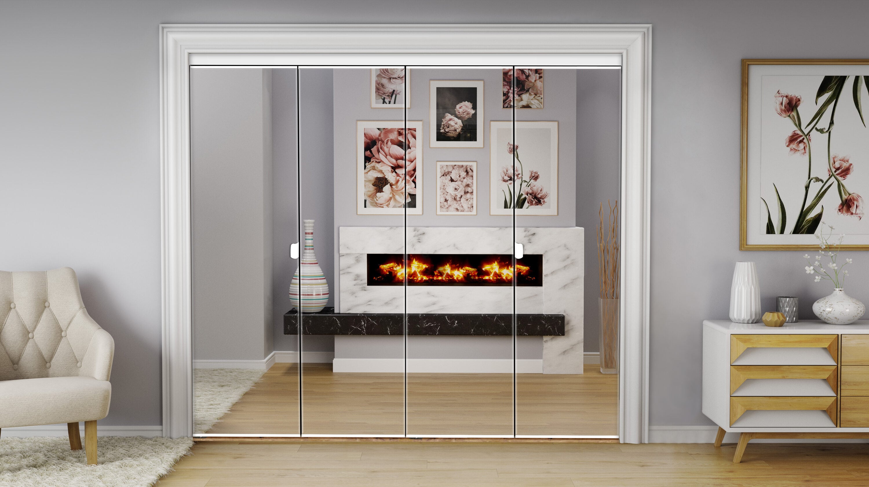 Custom Door & Mirror BB344-7280W Bifold-Sliding-Closet-Doors - View #4