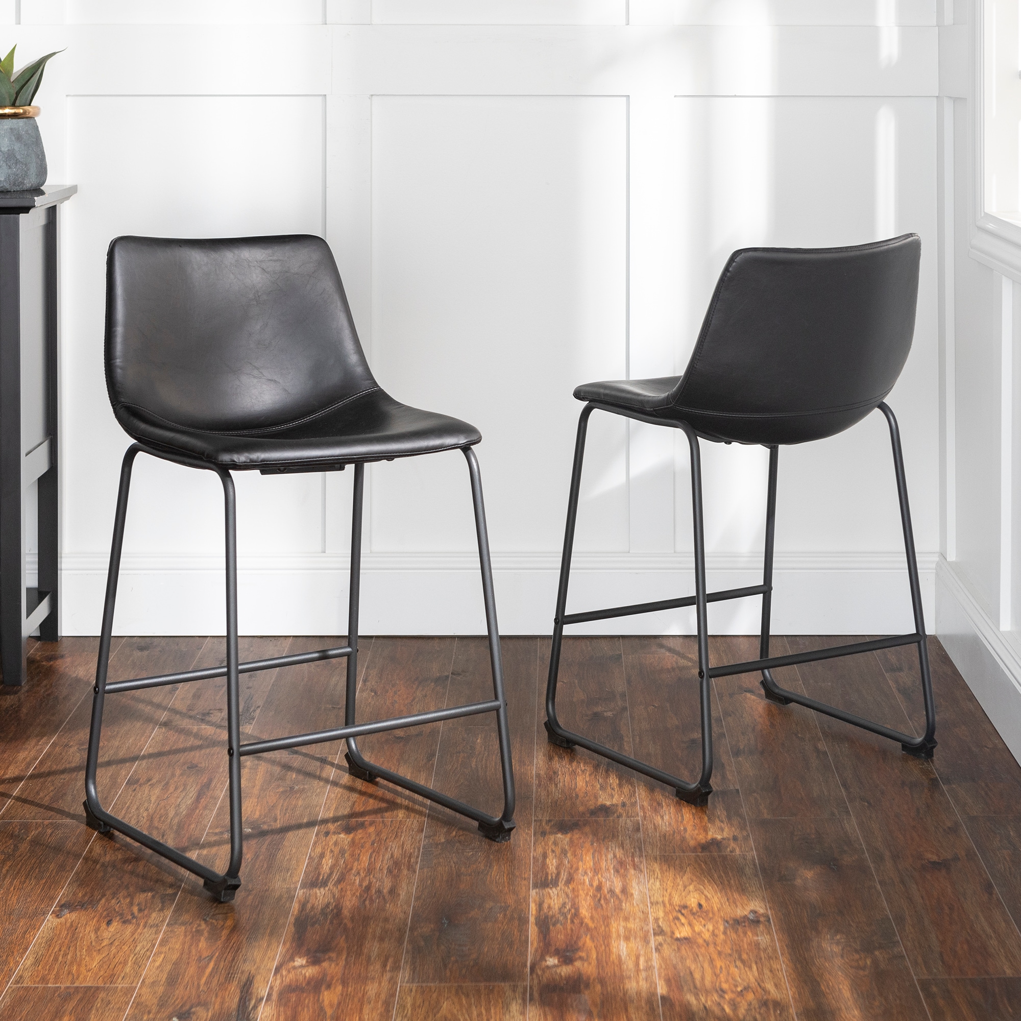 Walker edison discount faux leather chairs