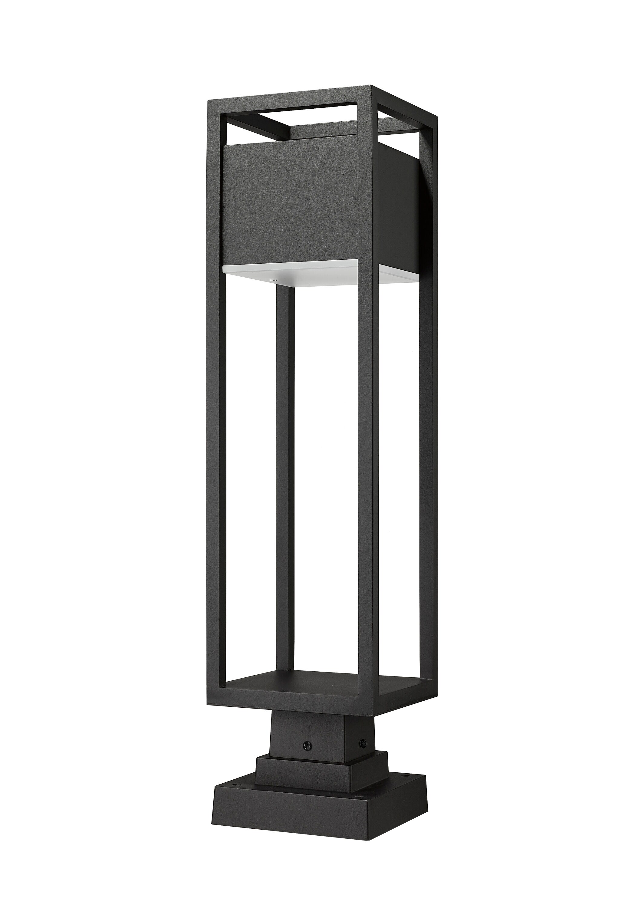 Barwick Black Glass LED Outdoor Pier Mount Light