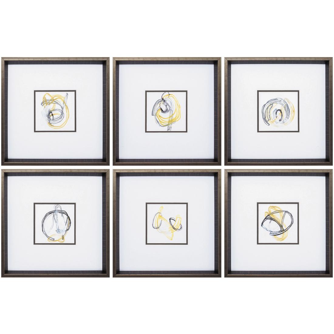 HomeRoots 365825 Silver Wood Framed 16-Inches H x 16-Inches W Abstract Wood Print