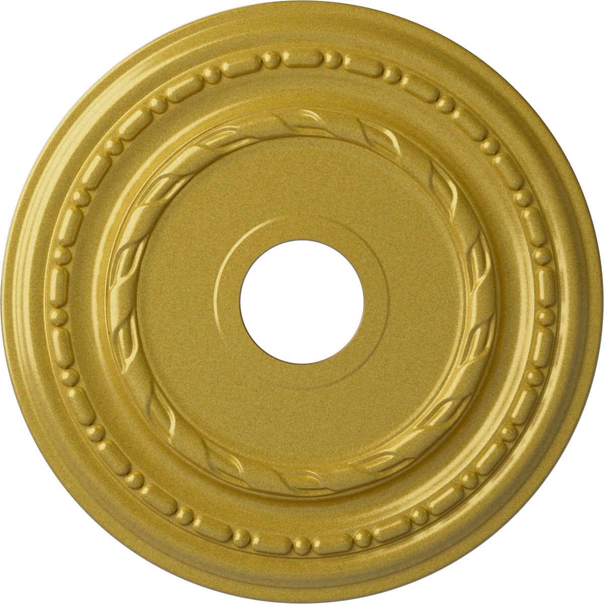 Ekena Millwork CM17DURGS Dublin 17.875-in W x 17.875-in L Painted Rich Gold Polyurethane Whole Ceiling Medallion