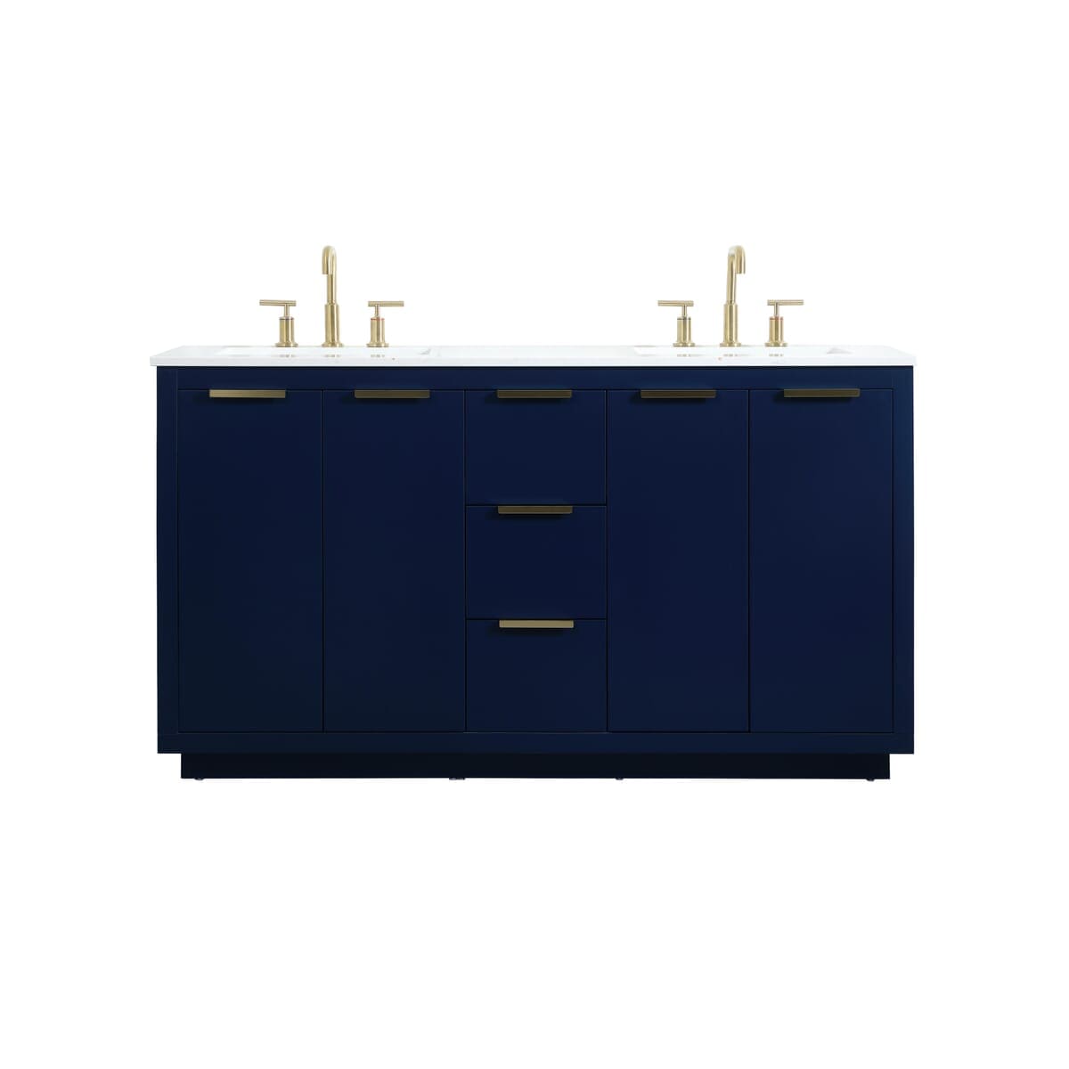 Simply Living Home Benton 60 inch Double Bathroom Vanity in Blue